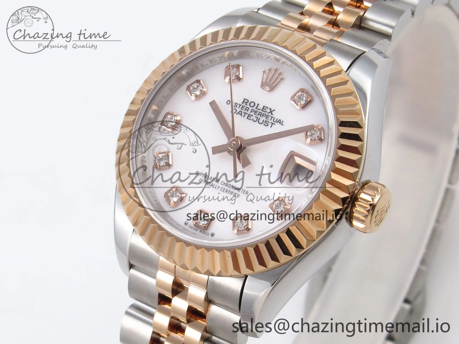 DateJust 28MM 279171 SS RG GMF 1:1 Best Edition 904L Steel White Diamonds Dial on Jubilee Bracelet A Effortless 10060