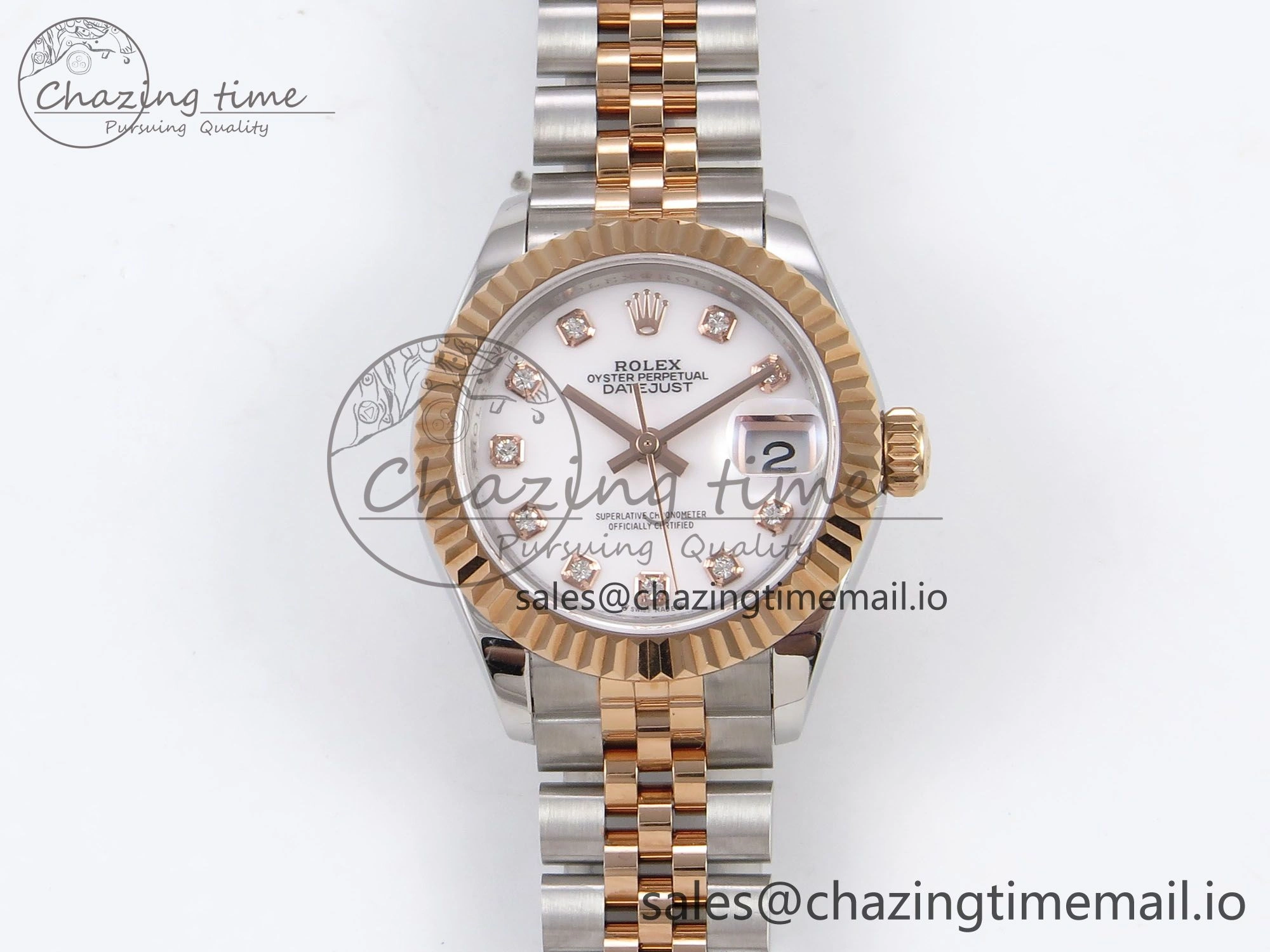 DateJust 28MM 279171 SS RG GMF 1:1 Best Edition 904L Steel White Diamonds Dial on Jubilee Bracelet A Effortless 10060