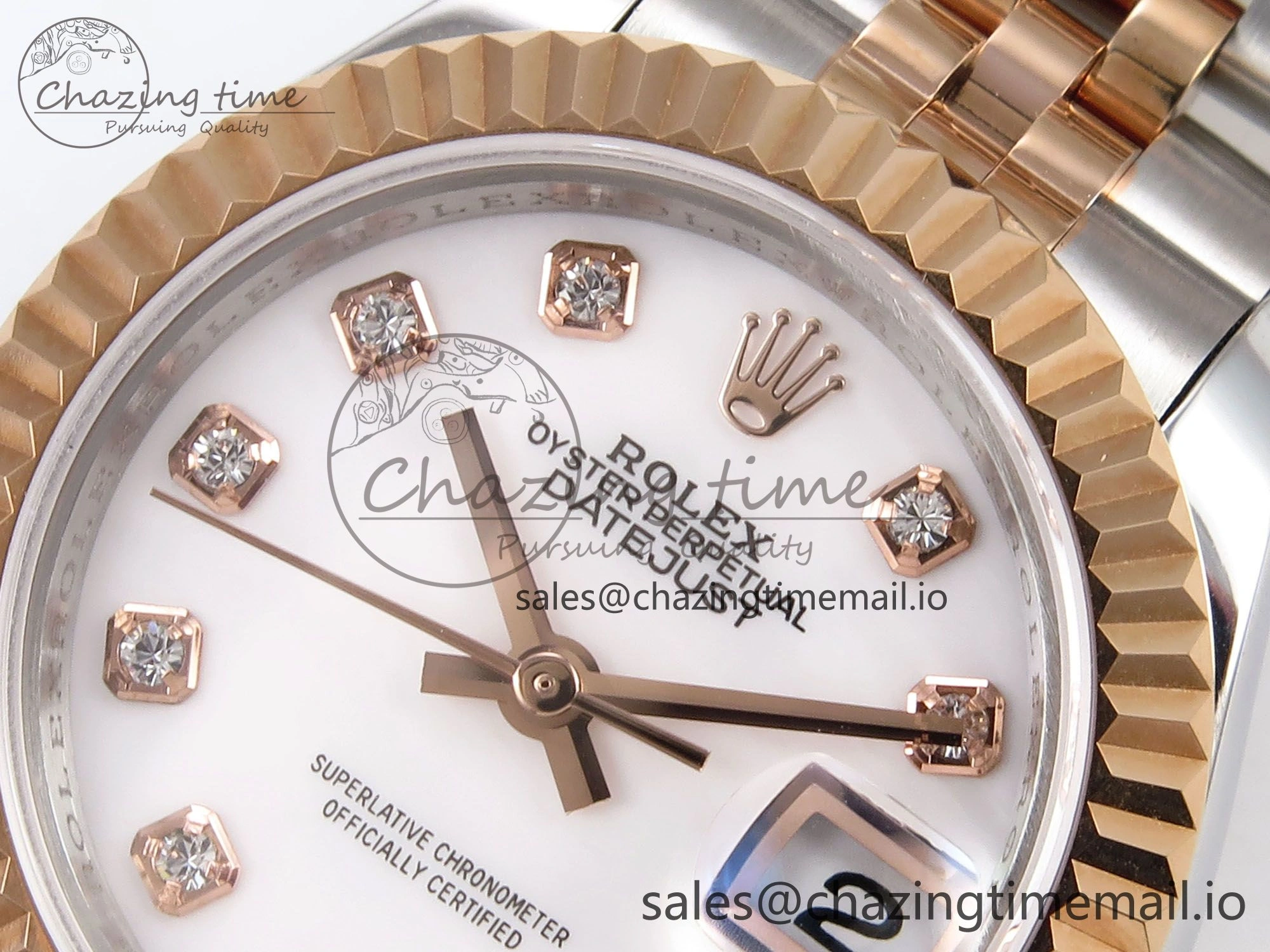 DateJust 28MM 279171 SS RG GMF 1:1 Best Edition 904L Steel White Diamonds Dial on Jubilee Bracelet A Effortless 10060