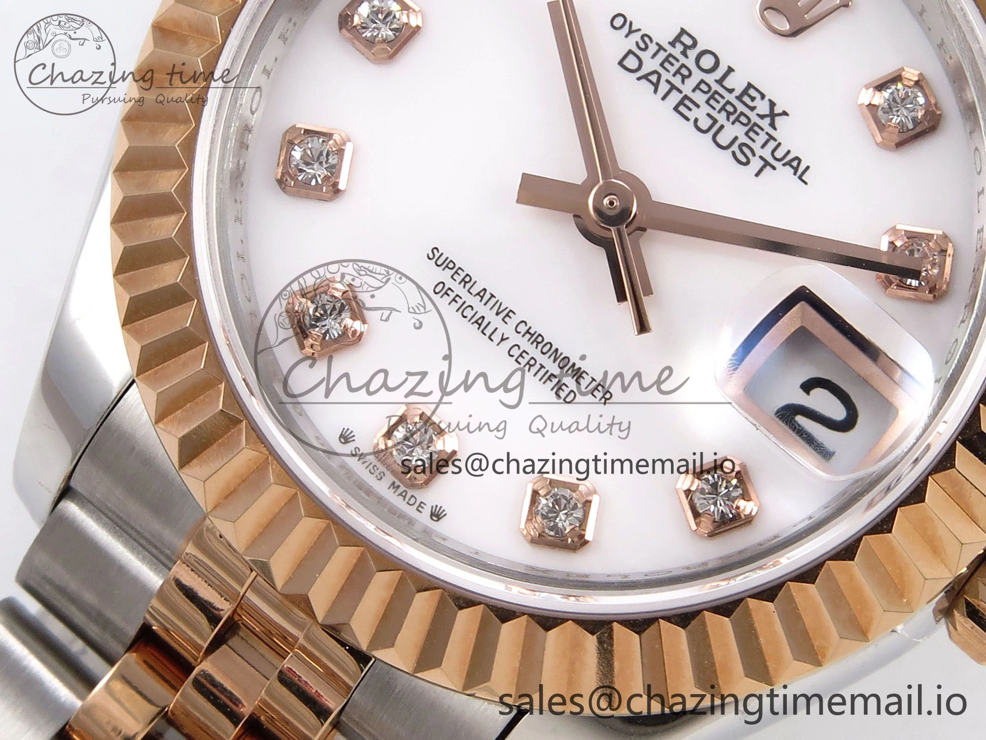DateJust 28MM 279171 SS RG GMF 1:1 Best Edition 904L Steel White Diamonds Dial on Jubilee Bracelet A Effortless 10060