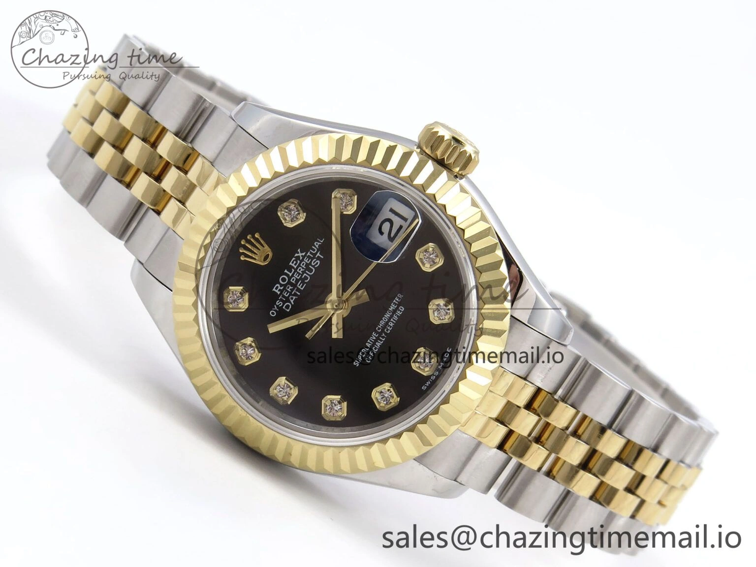 DateJust 28MM 279173 SS YG GMF 1:1 Best Edition 904L Steel Black Diamonds Dial on Jubilee Bracelet A Timeless 10054
