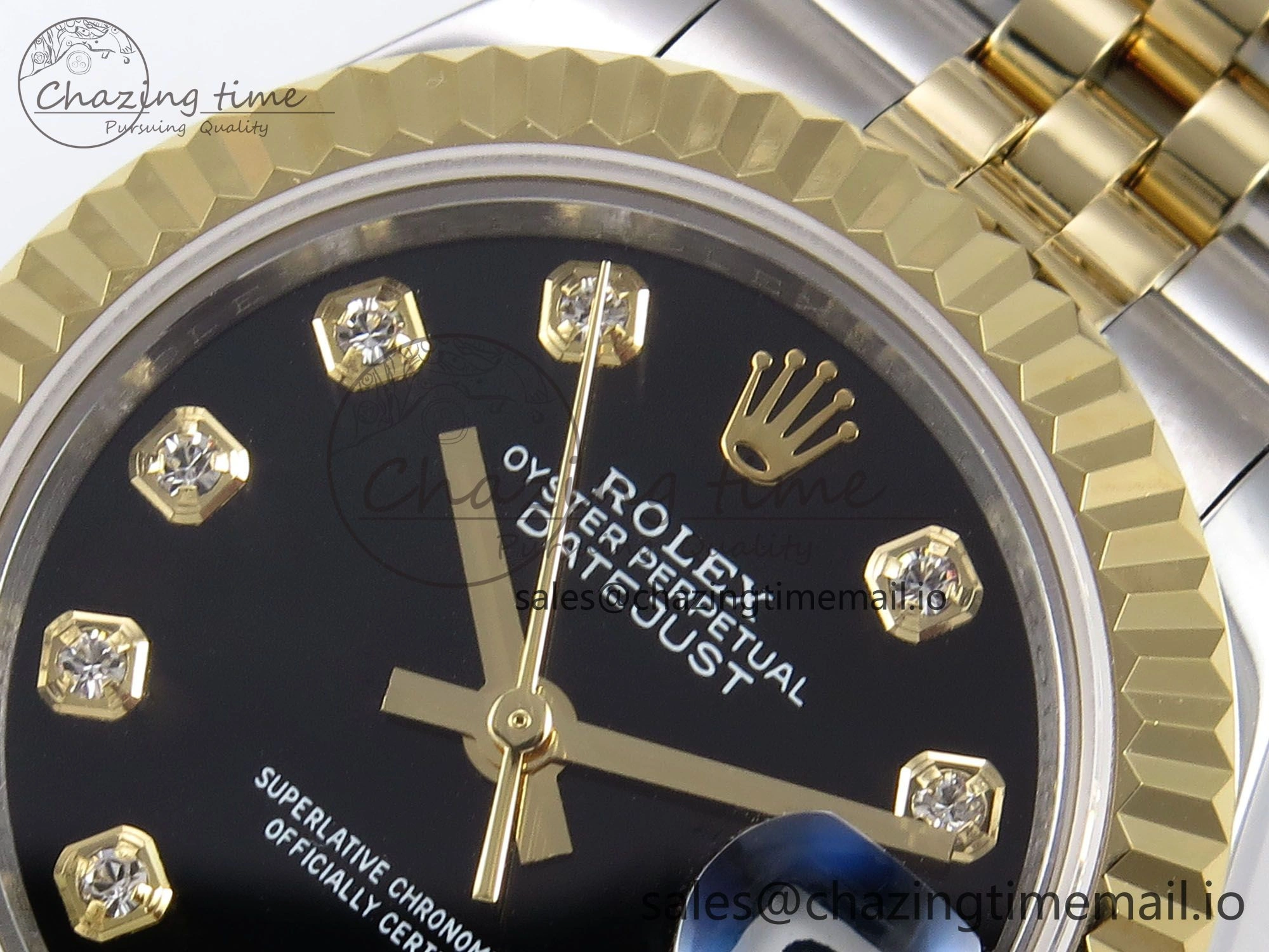 DateJust 28MM 279173 SS YG GMF 1:1 Best Edition 904L Steel Black Diamonds Dial on Jubilee Bracelet A Timeless 10054