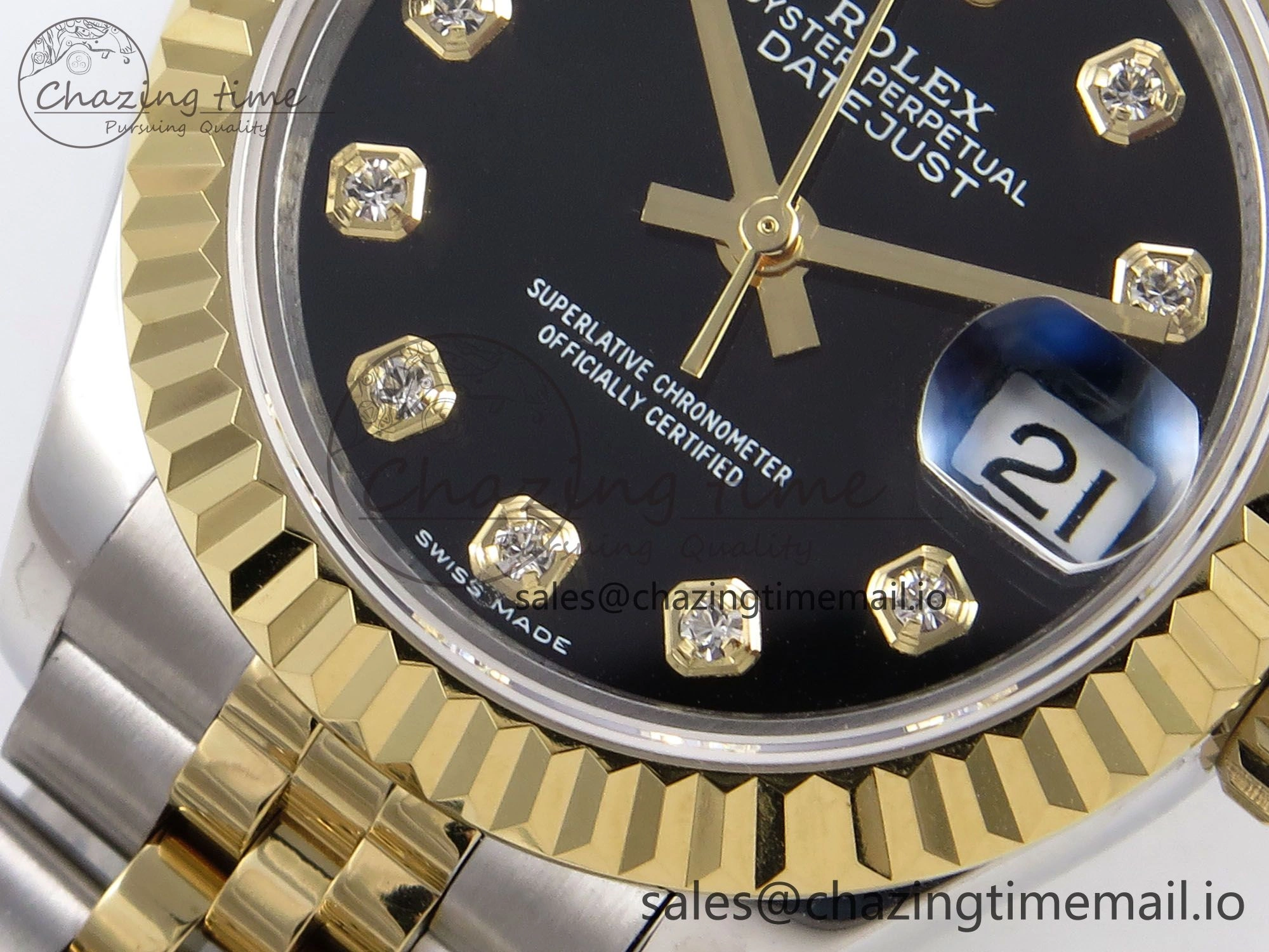 DateJust 28MM 279173 SS YG GMF 1:1 Best Edition 904L Steel Black Diamonds Dial on Jubilee Bracelet A Timeless 10054