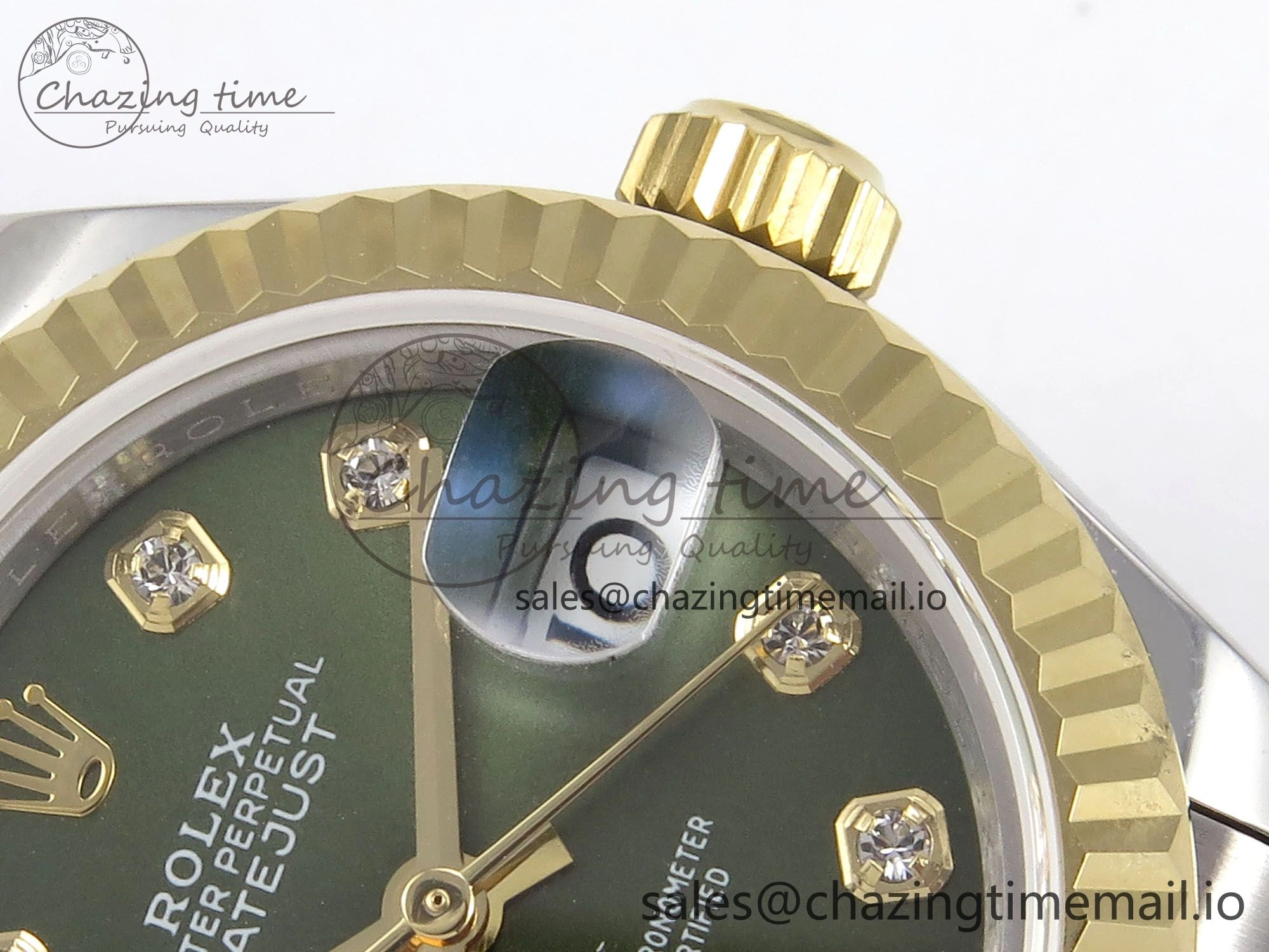 RelaxedFit DateJust 28MM 279173 SS YG GMF 1:1 Best Edition 904L Steel Green Diamonds Dial on Jubilee Bracelet A 10058