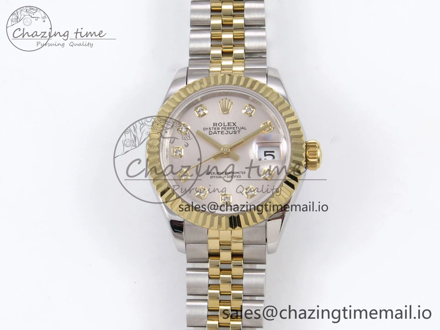 Vibrant DateJust 28MM 279173 SS YG GMF 1:1 Best Edition 904L Steel Silver Diamonds Dial on Jubilee Bracelet A 1125