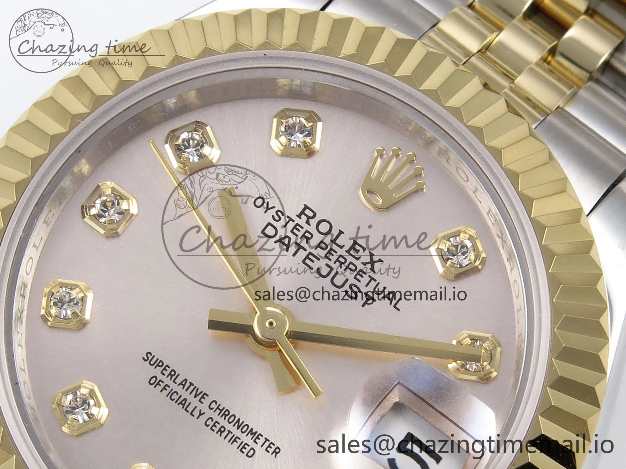 DateJust 28MM 279173 SS YG GMF 1:1 Best Edition 904L Steel Silver Diamonds Dial on Jubilee Bracelet A Sleek 10057