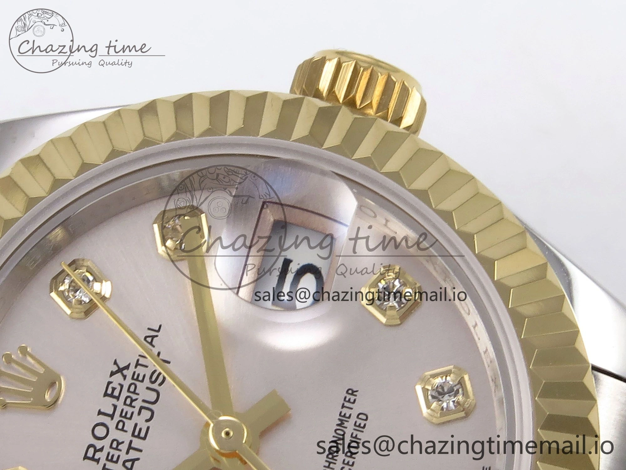 DateJust 28MM 279173 SS YG GMF 1:1 Best Edition 904L Steel Silver Diamonds Dial on Jubilee Bracelet A Sleek 10057