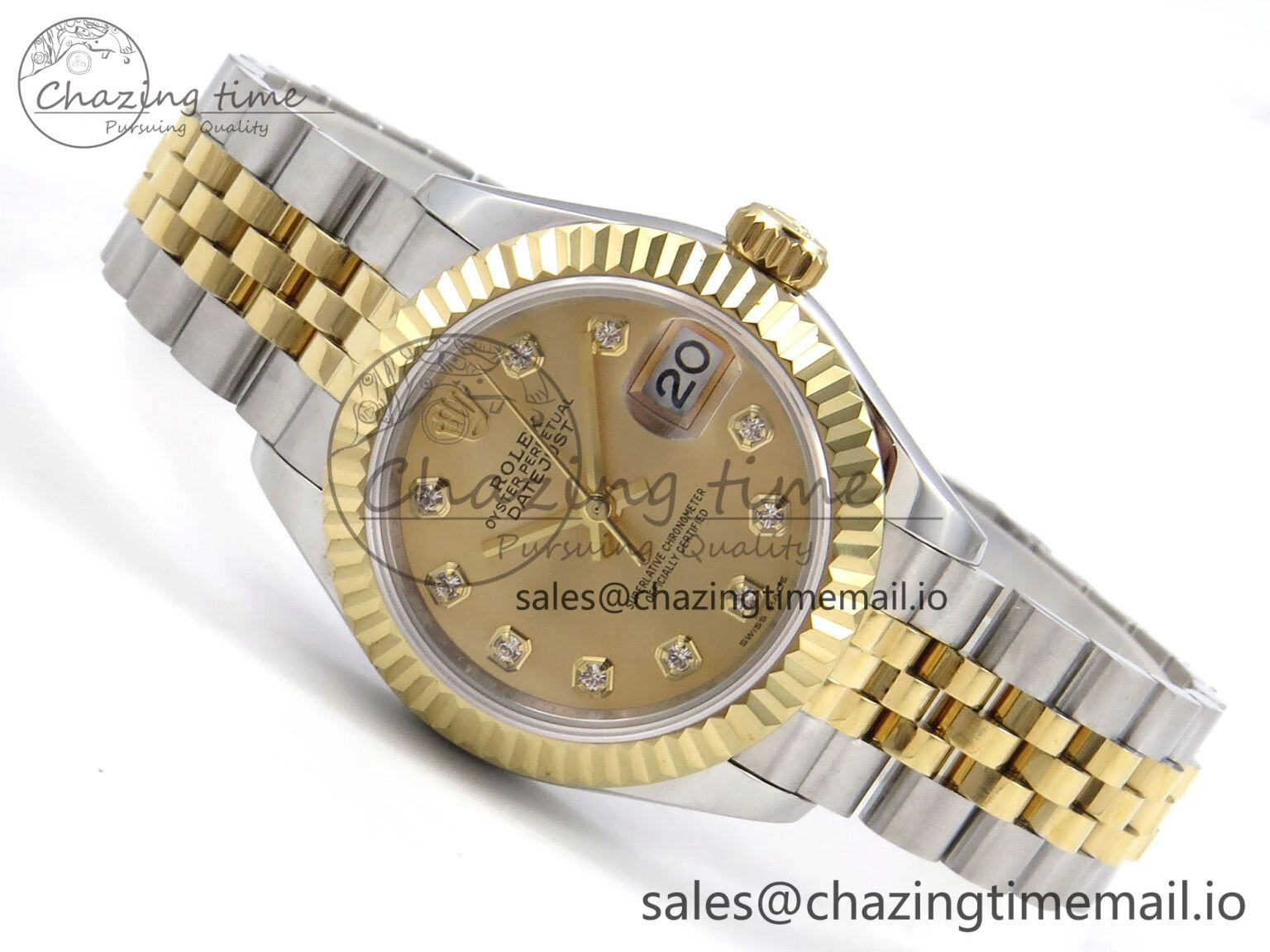 FastDry DateJust 28MM 279173 SS YG GMF 1:1 Best Edition 904L Steel YG Diamonds Dial on Jubilee Bracelet A 10055