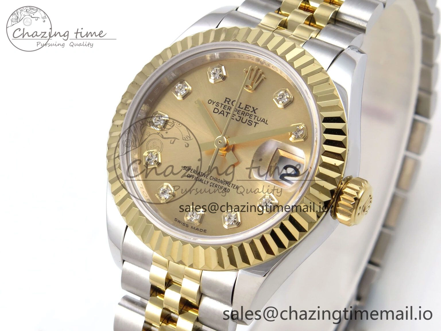 FastDry DateJust 28MM 279173 SS YG GMF 1:1 Best Edition 904L Steel YG Diamonds Dial on Jubilee Bracelet A 10055