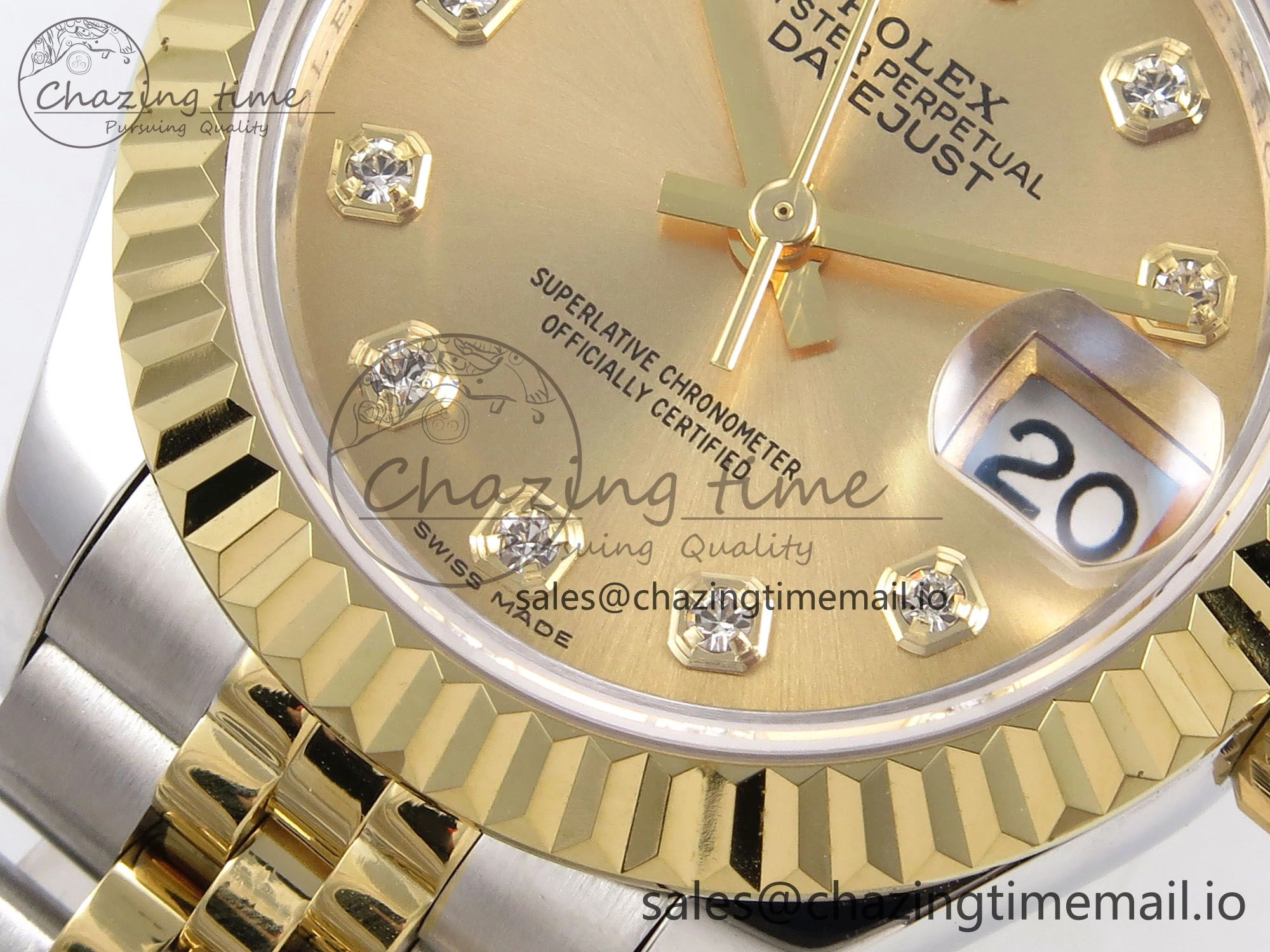 FastDry DateJust 28MM 279173 SS YG GMF 1:1 Best Edition 904L Steel YG Diamonds Dial on Jubilee Bracelet A 10055