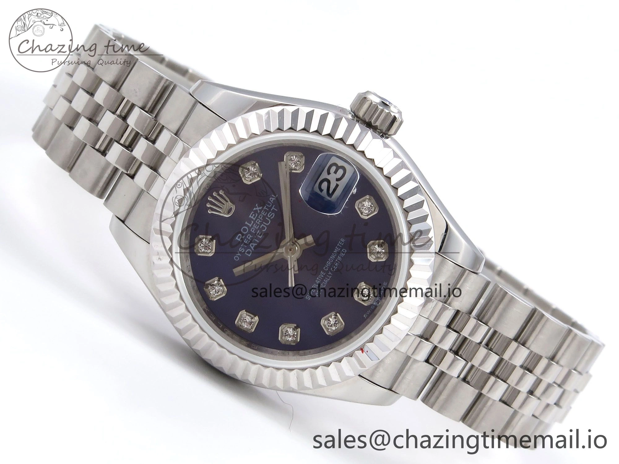 Unique DateJust 28MM 279174 SS GMF 1:1 Best Edition 904L Steel Blue Diamonds Dial on Jubilee Bracelet A 10069