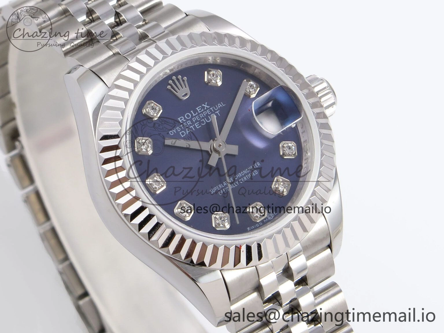 Unique DateJust 28MM 279174 SS GMF 1:1 Best Edition 904L Steel Blue Diamonds Dial on Jubilee Bracelet A 10069