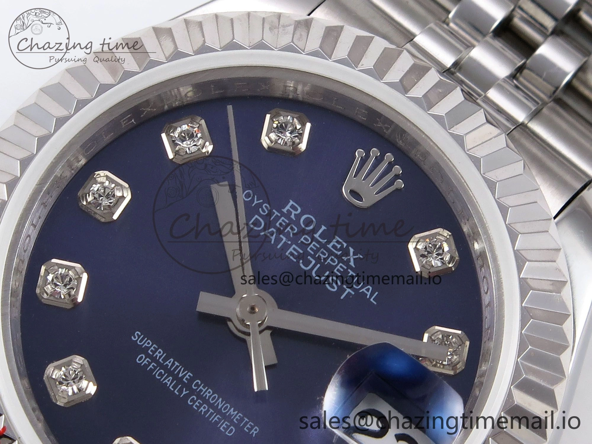 Unique DateJust 28MM 279174 SS GMF 1:1 Best Edition 904L Steel Blue Diamonds Dial on Jubilee Bracelet A 10069