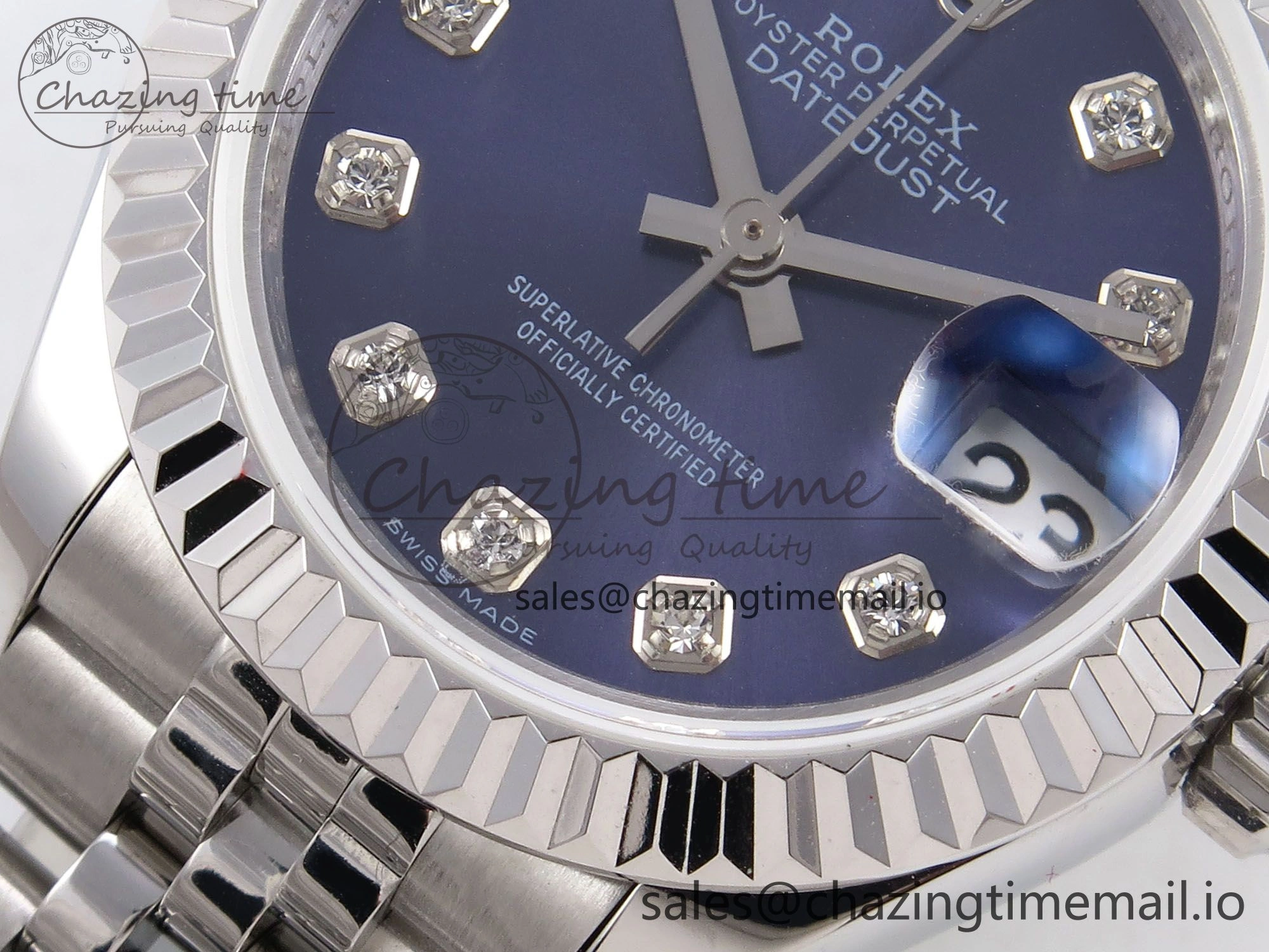 Unique DateJust 28MM 279174 SS GMF 1:1 Best Edition 904L Steel Blue Diamonds Dial on Jubilee Bracelet A 10069