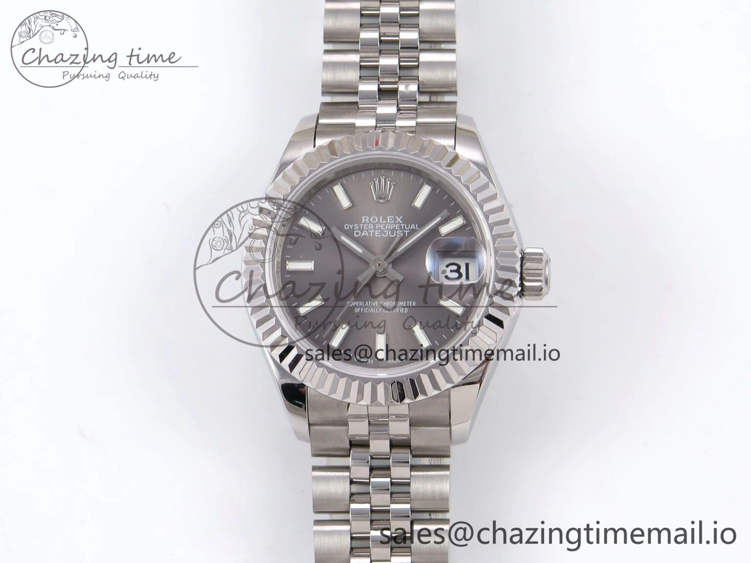 ComfortFit DateJust 28MM 279174 SS GMF 1:1 Best Edition 904L Steel Gray Stick Dial on Jubilee Bracelet A 10071