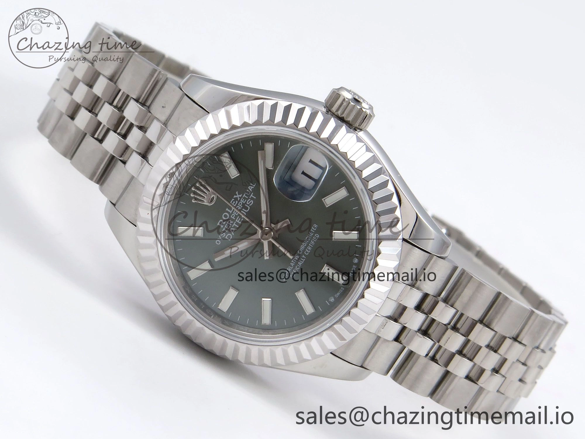 Sleek DateJust 28MM 279174 SS GMF 1:1 Best Edition 904L Steel Green Stick Dial on Jubilee Bracelet A 10074