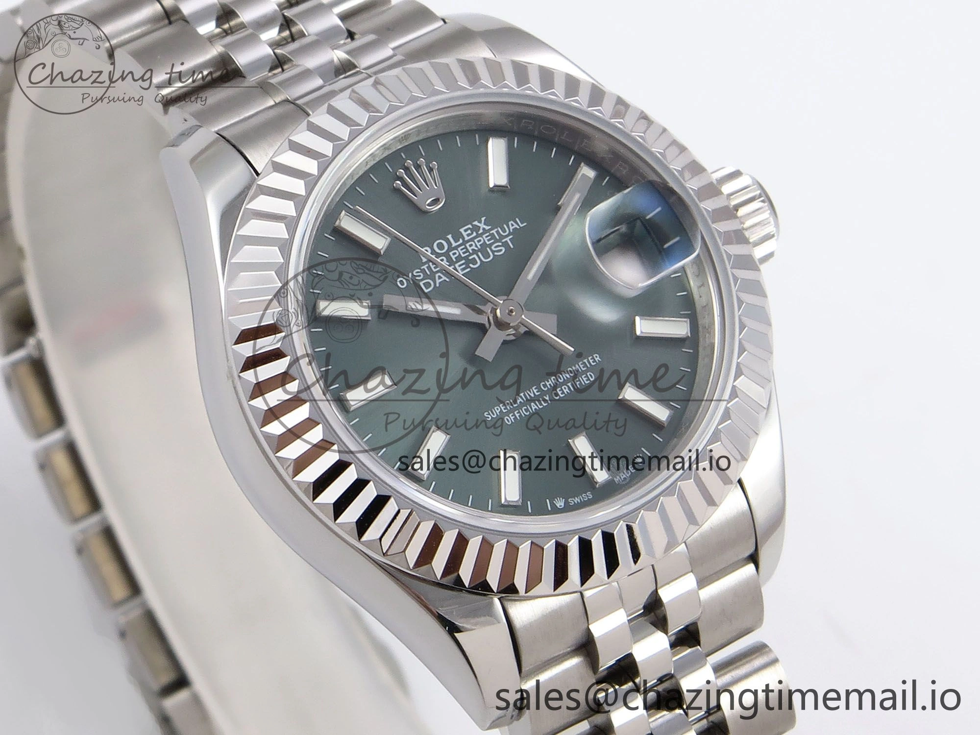 Sleek DateJust 28MM 279174 SS GMF 1:1 Best Edition 904L Steel Green Stick Dial on Jubilee Bracelet A 10074