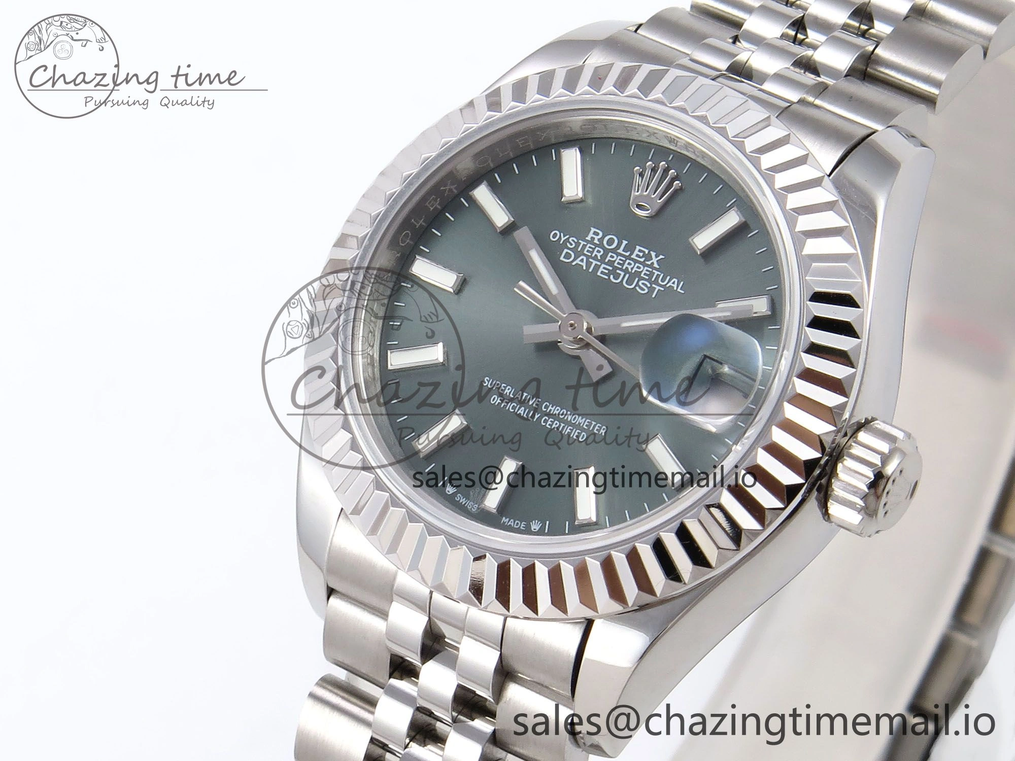 Sleek DateJust 28MM 279174 SS GMF 1:1 Best Edition 904L Steel Green Stick Dial on Jubilee Bracelet A 10074