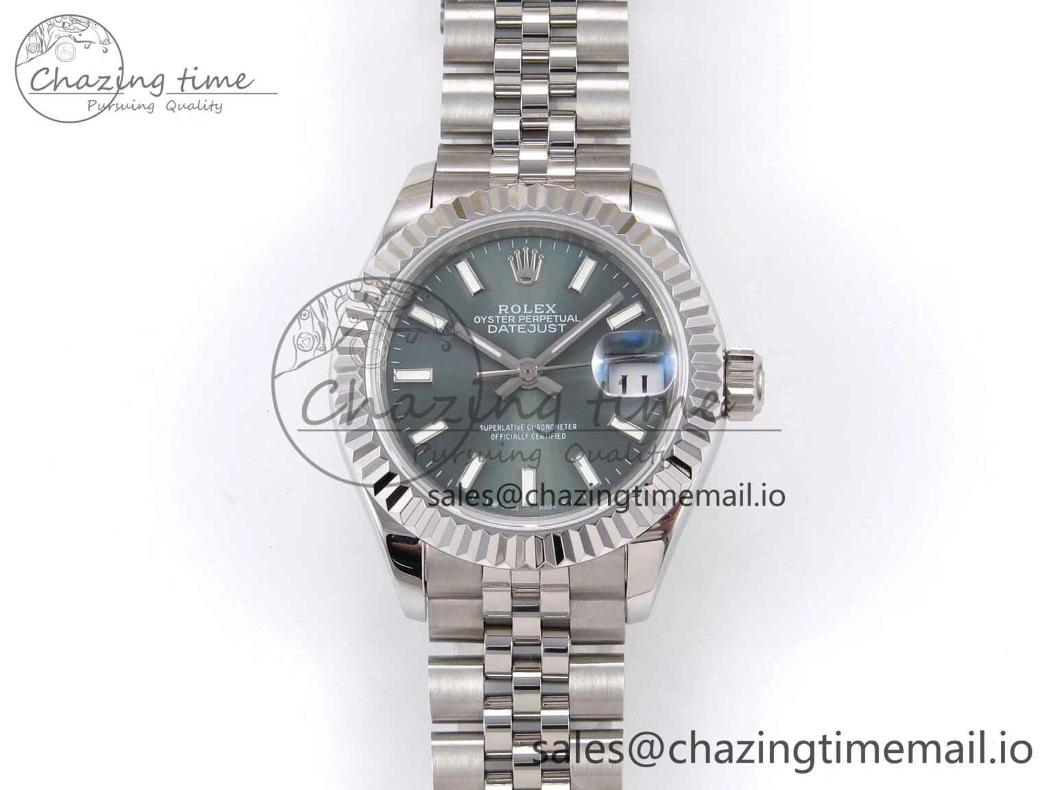 Sleek DateJust 28MM 279174 SS GMF 1:1 Best Edition 904L Steel Green Stick Dial on Jubilee Bracelet A 10074