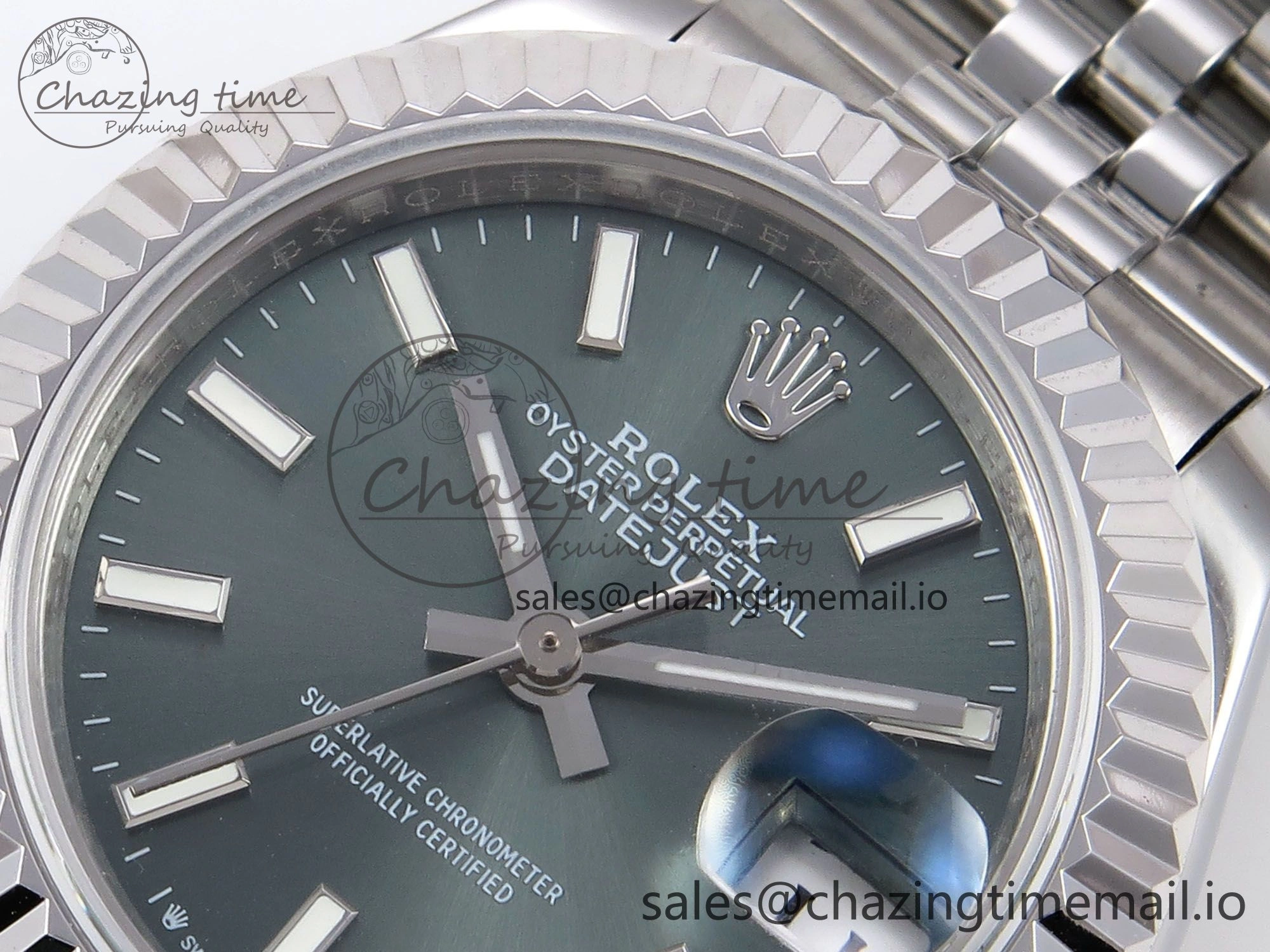 Sleek DateJust 28MM 279174 SS GMF 1:1 Best Edition 904L Steel Green Stick Dial on Jubilee Bracelet A 10074
