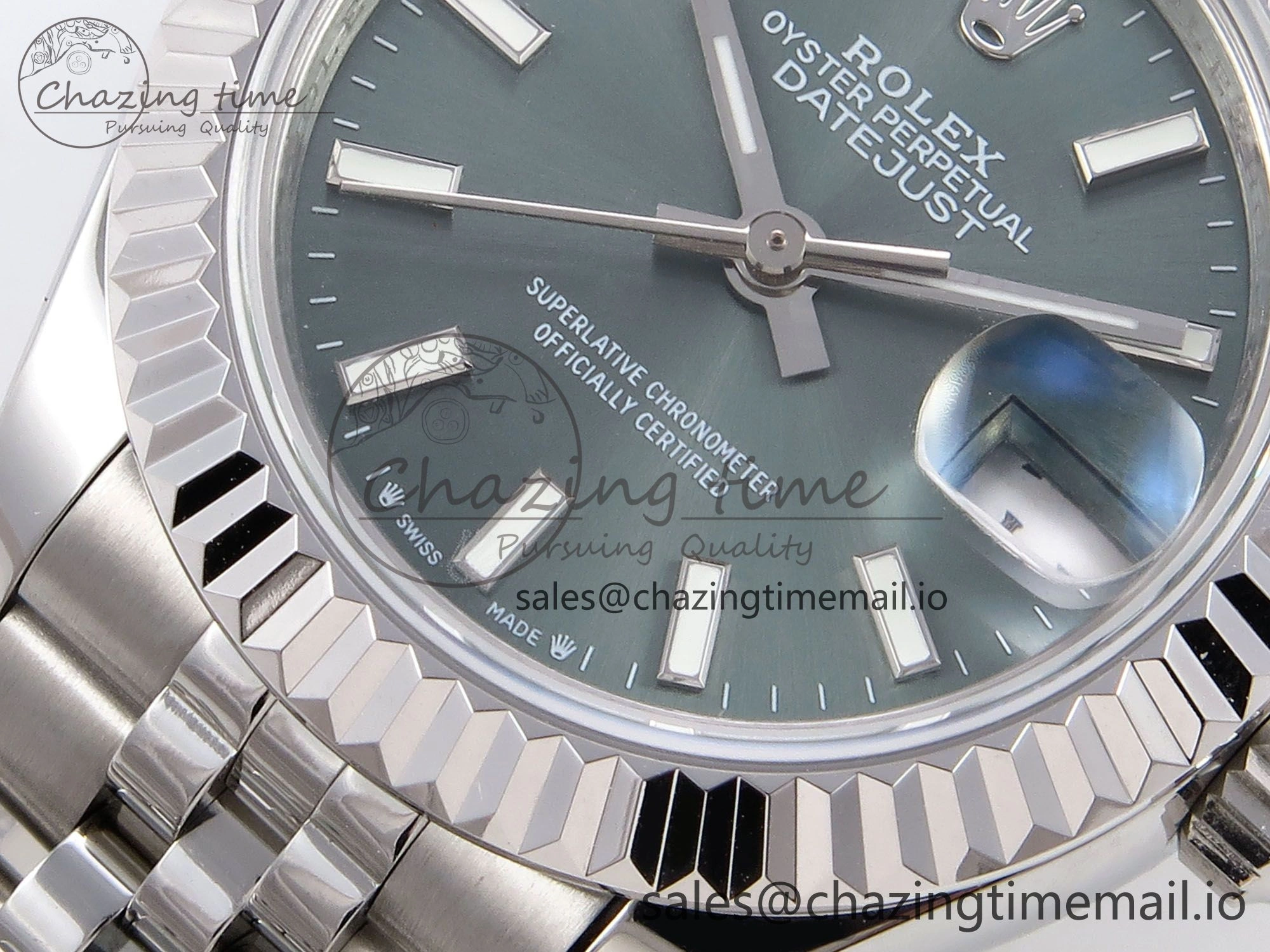 Sleek DateJust 28MM 279174 SS GMF 1:1 Best Edition 904L Steel Green Stick Dial on Jubilee Bracelet A 10074