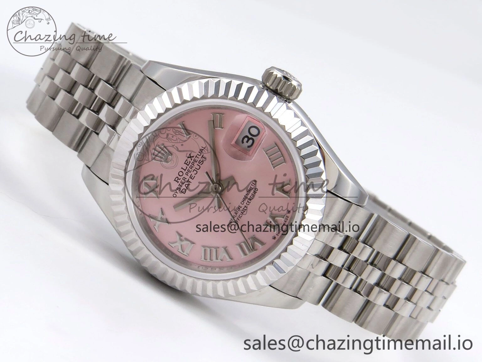 DateJust 28MM 279174 SS GMF 1:1 Best Edition 904L Steel Pink Roman Dial on Jubilee Bracelet A Thermal 1145