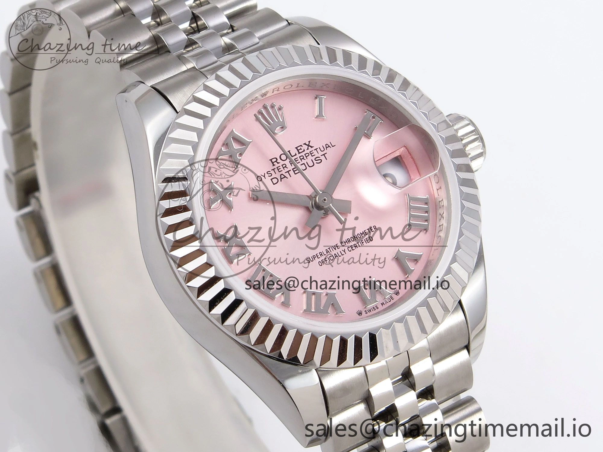 DateJust 28MM 279174 SS GMF 1:1 Best Edition 904L Steel Pink Roman Dial on Jubilee Bracelet A Thermal 1145