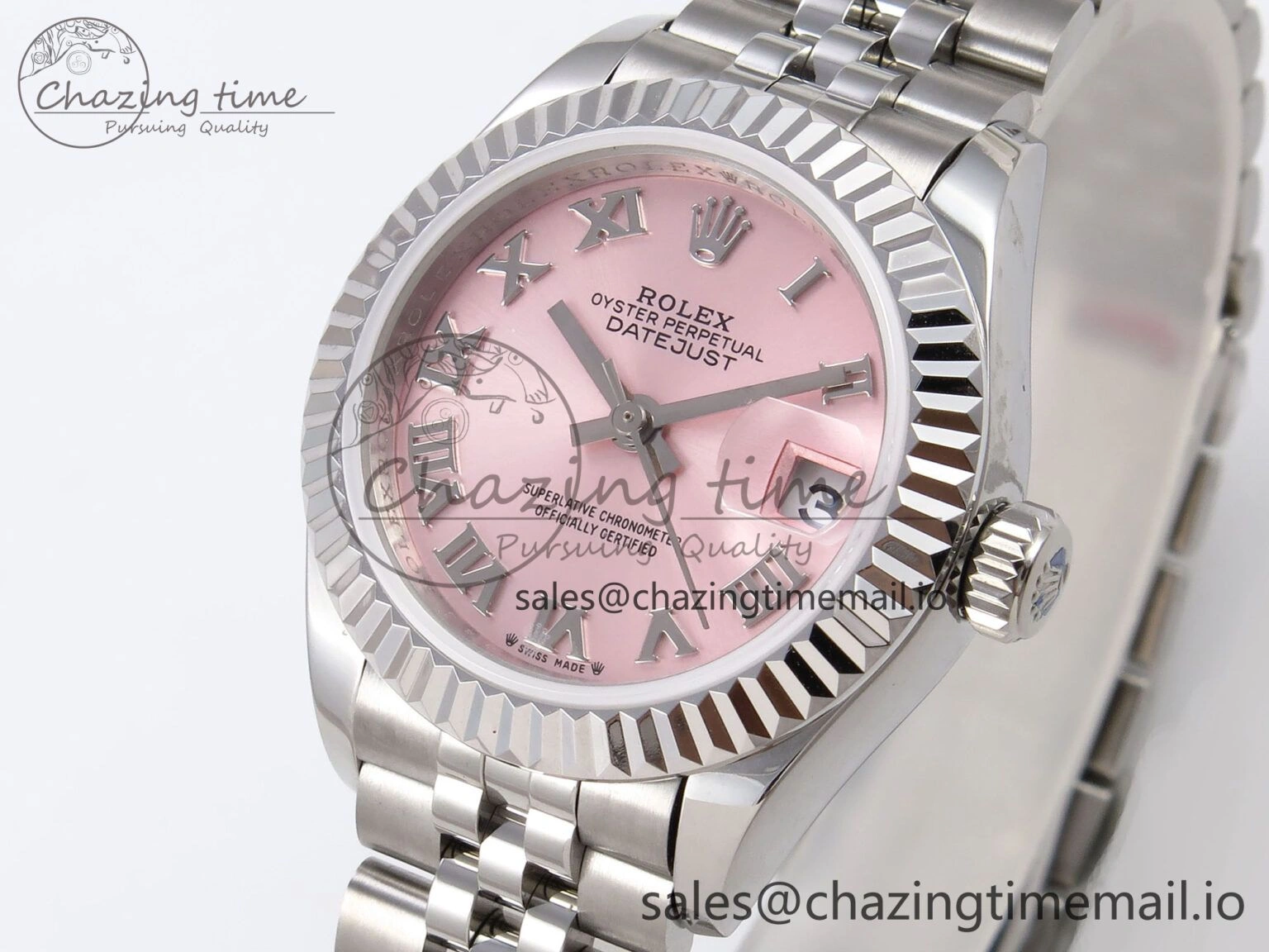 DateJust 28MM 279174 SS GMF 1:1 Best Edition 904L Steel Pink Roman Dial on Jubilee Bracelet A Thermal 1145