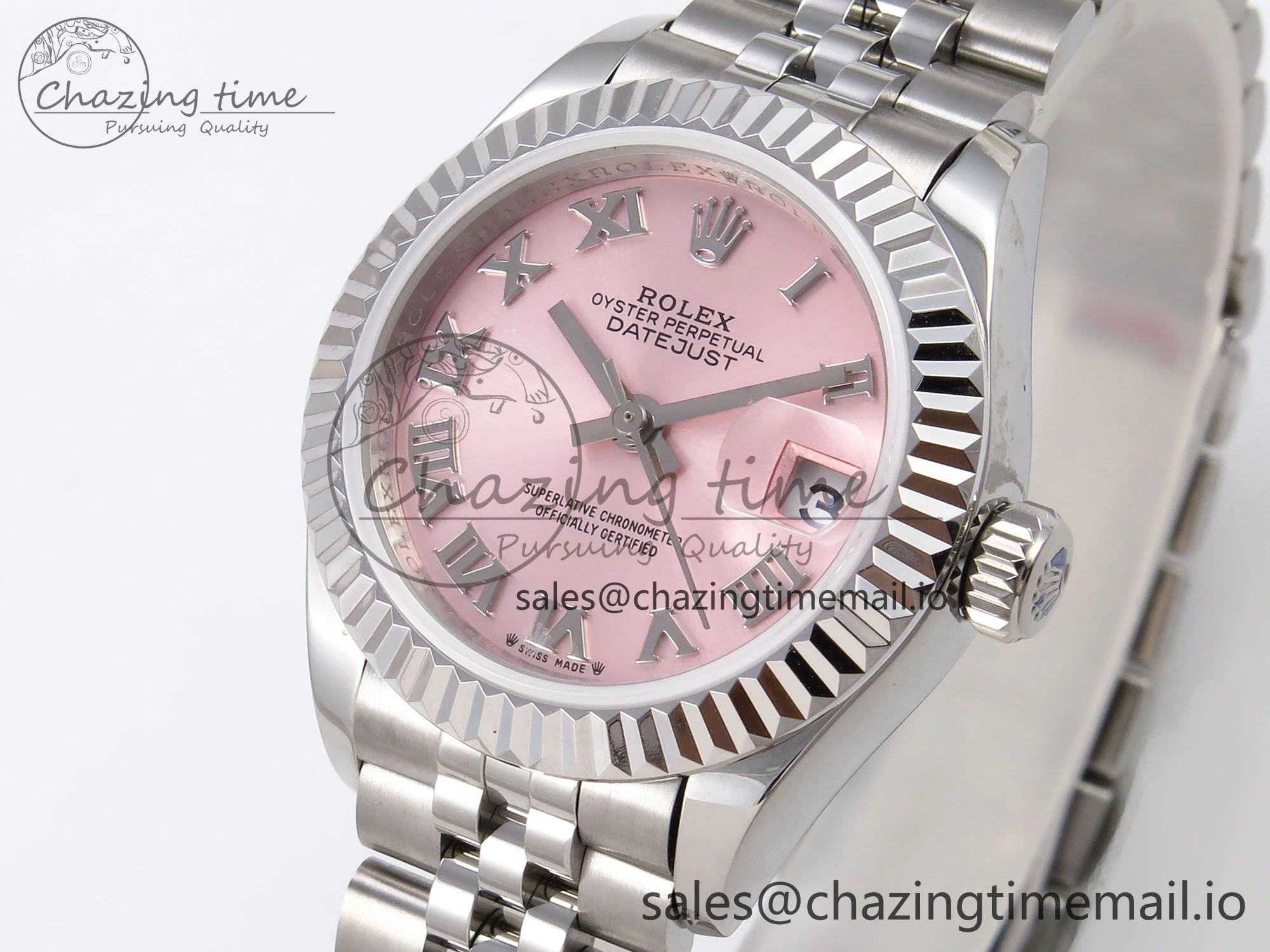 DateJust 28MM 279174 SS GMF 1:1 Best Edition 904L Steel Pink Roman Dial on Jubilee Bracelet A Thermal 1145