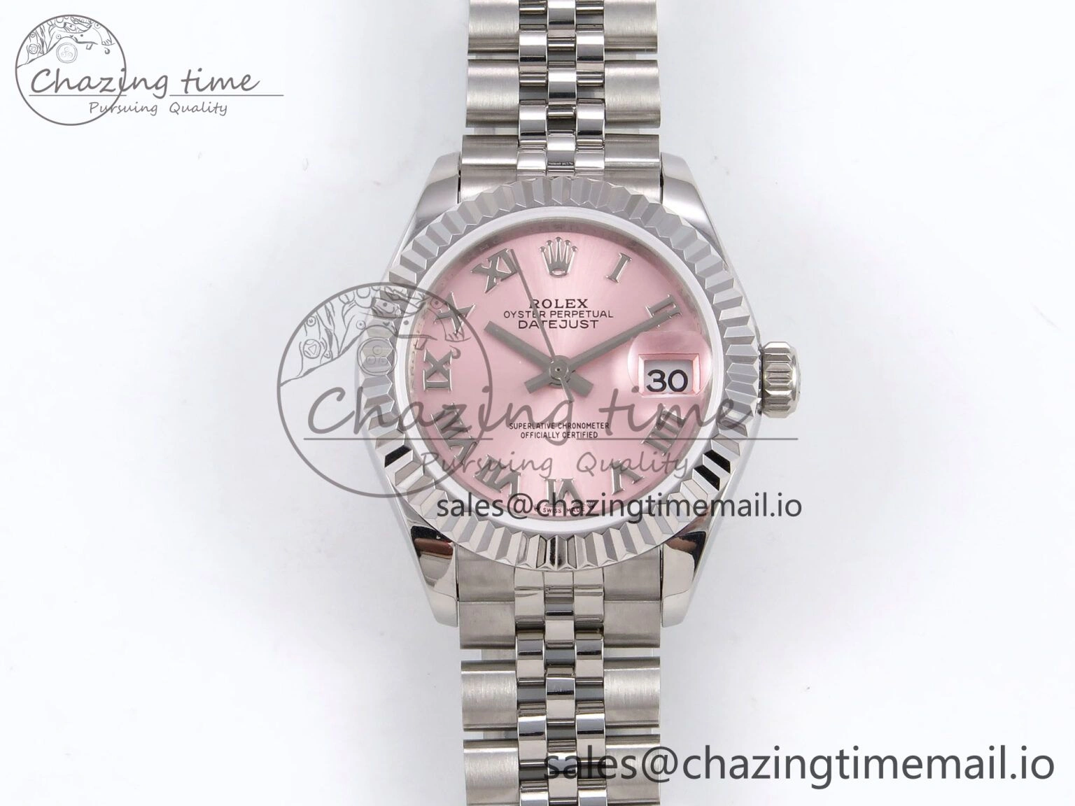 DateJust 28MM 279174 SS GMF 1:1 Best Edition 904L Steel Pink Roman Dial on Jubilee Bracelet A Thermal 1145