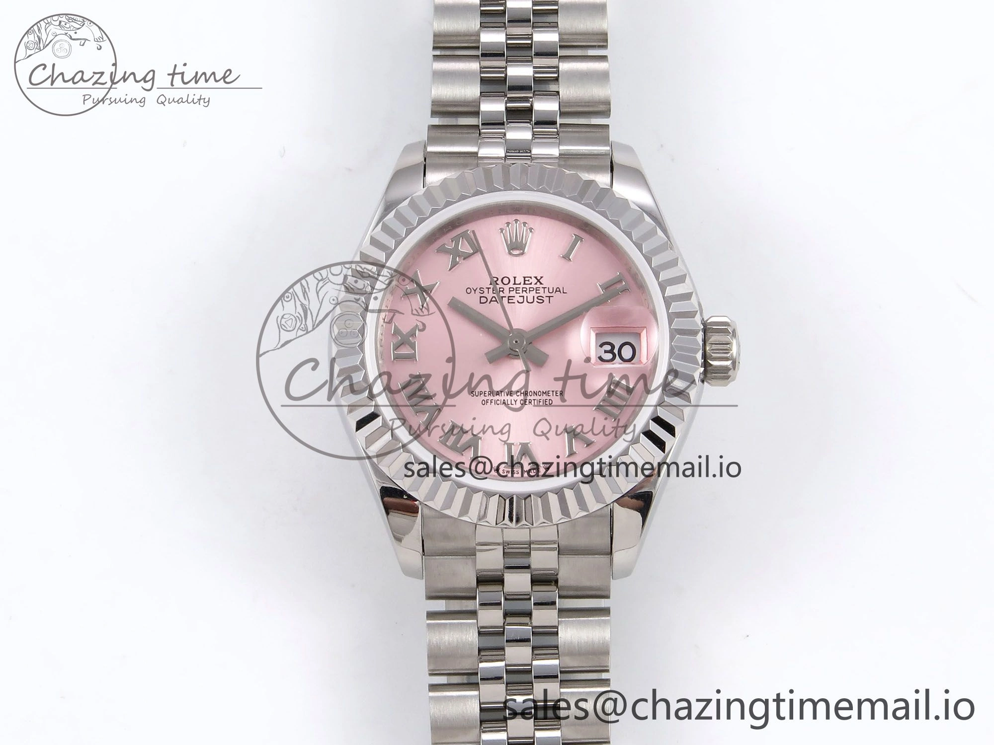 DateJust 28MM 279174 SS GMF 1:1 Best Edition 904L Steel Pink Roman Dial on Jubilee Bracelet A Thermal 1145