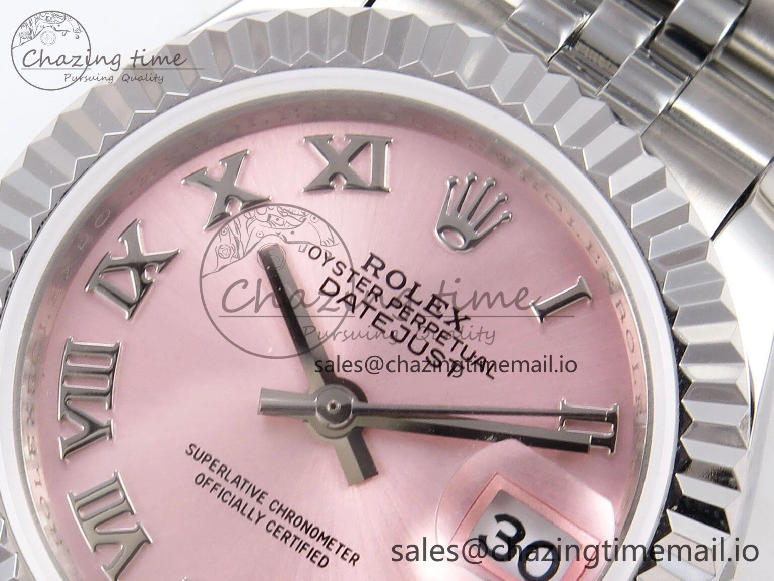 DateJust 28MM 279174 SS GMF 1:1 Best Edition 904L Steel Pink Roman Dial on Jubilee Bracelet A Thermal 1145