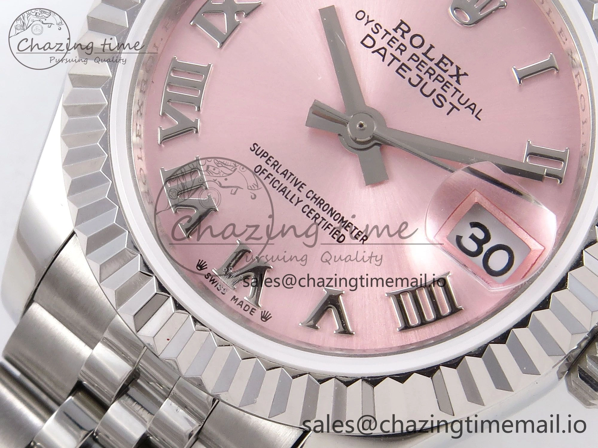 DateJust 28MM 279174 SS GMF 1:1 Best Edition 904L Steel Pink Roman Dial on Jubilee Bracelet A Thermal 1145