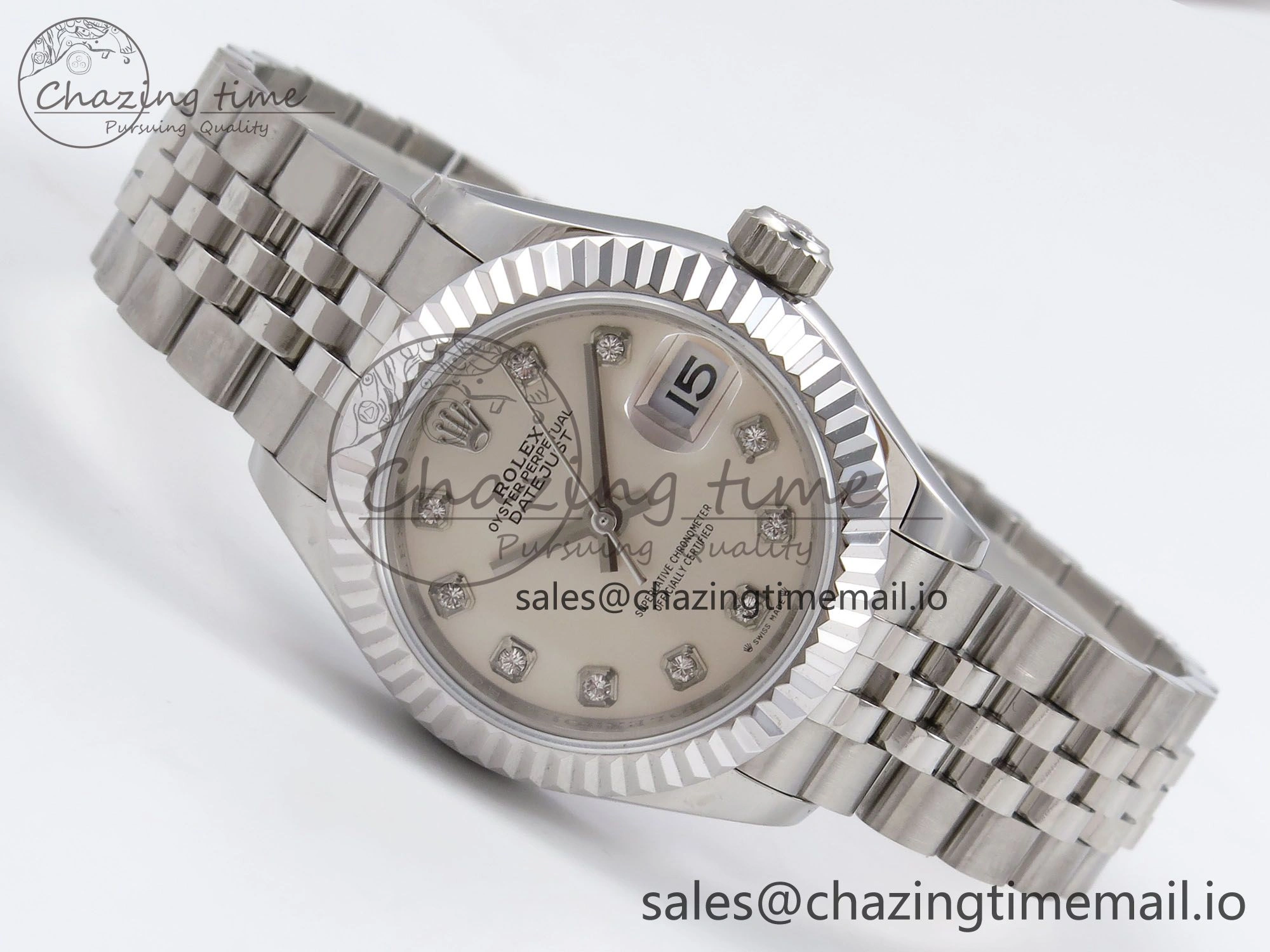 DateJust 28MM 279174 SS GMF 1:1 Best Edition 904L Steel Silver Diamonds Dial on Jubilee Bracelet A Breathable 10068