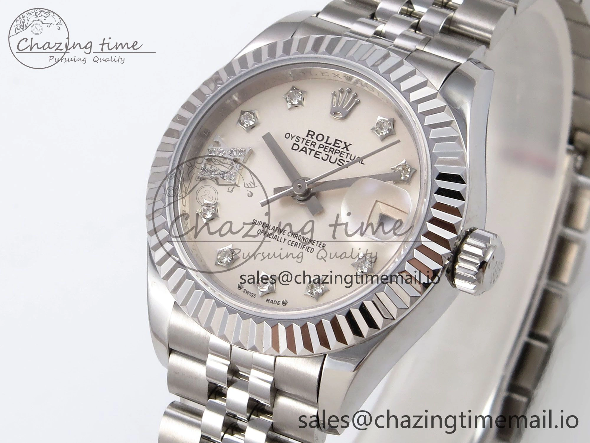 DateJust 28MM 279174 SS GMF 1:1 Best Edition 904L Steel Silver Star Diamonds Dial on Jubilee Bracelet A ZeroBulk 10072