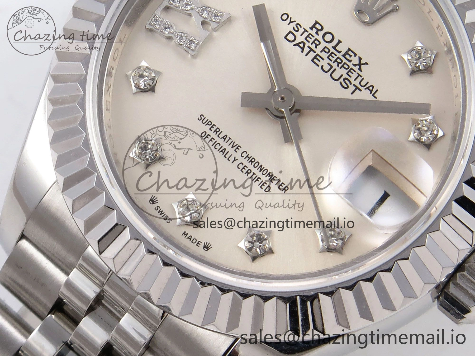 DateJust 28MM 279174 SS GMF 1:1 Best Edition 904L Steel Silver Star Diamonds Dial on Jubilee Bracelet A ZeroBulk 10072
