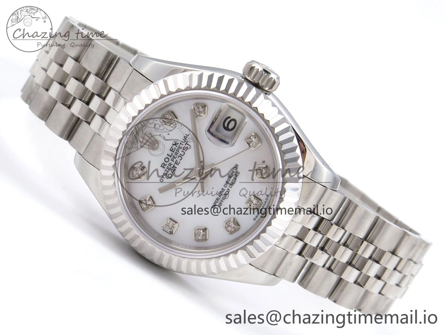 ZipUp DateJust 28MM 279174 SS GMF 1:1 Best Edition 904L Steel White Diamonds Dial on Jubilee Bracelet A 1139