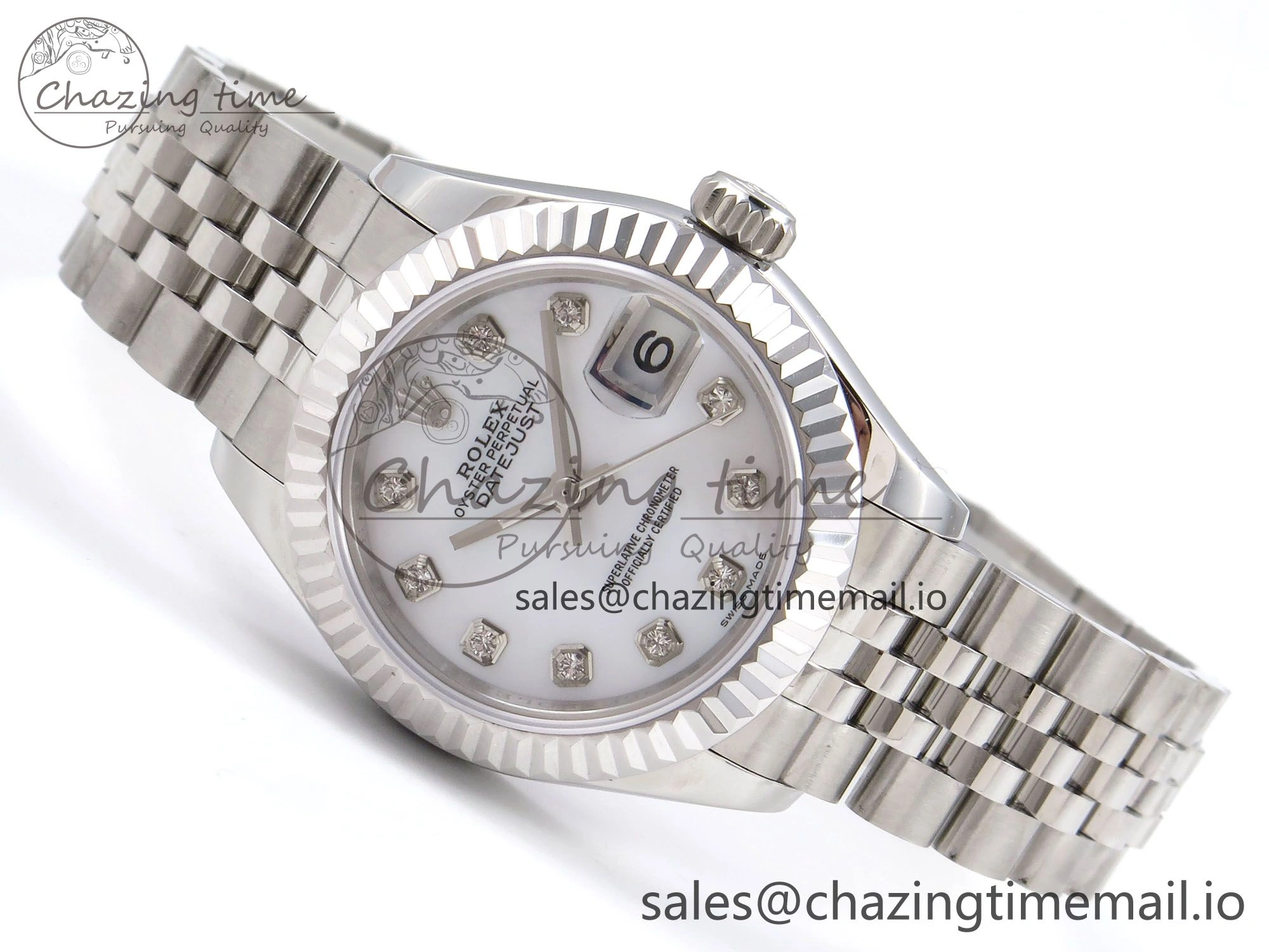 ZipUp DateJust 28MM 279174 SS GMF 1:1 Best Edition 904L Steel White Diamonds Dial on Jubilee Bracelet A 1139