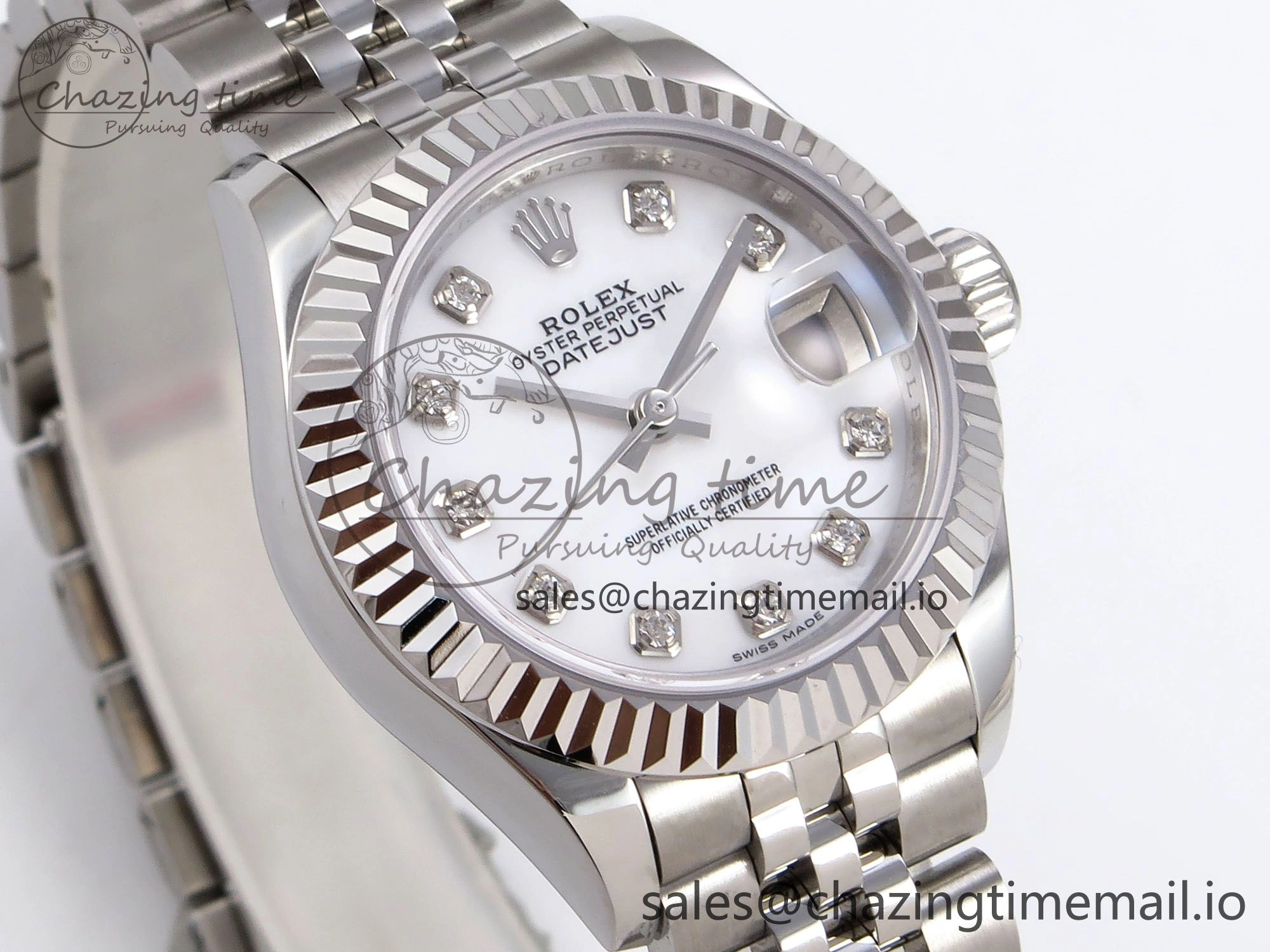 ZipUp DateJust 28MM 279174 SS GMF 1:1 Best Edition 904L Steel White Diamonds Dial on Jubilee Bracelet A 1139