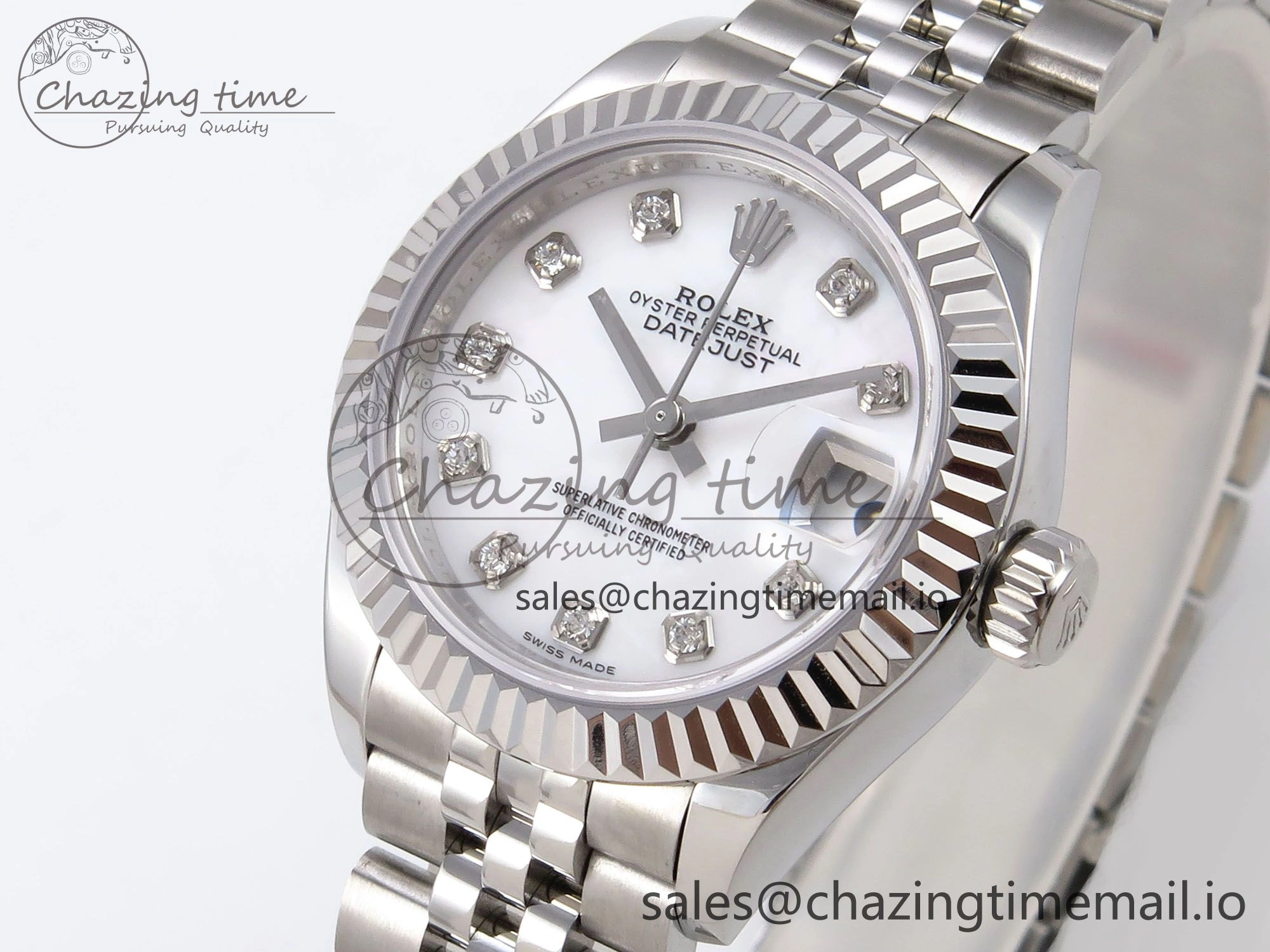 ZipUp DateJust 28MM 279174 SS GMF 1:1 Best Edition 904L Steel White Diamonds Dial on Jubilee Bracelet A 1139
