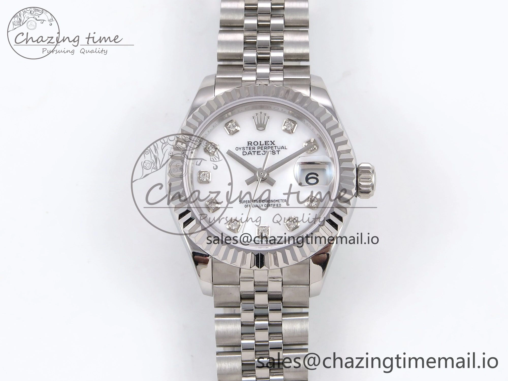 ZipUp DateJust 28MM 279174 SS GMF 1:1 Best Edition 904L Steel White Diamonds Dial on Jubilee Bracelet A 1139