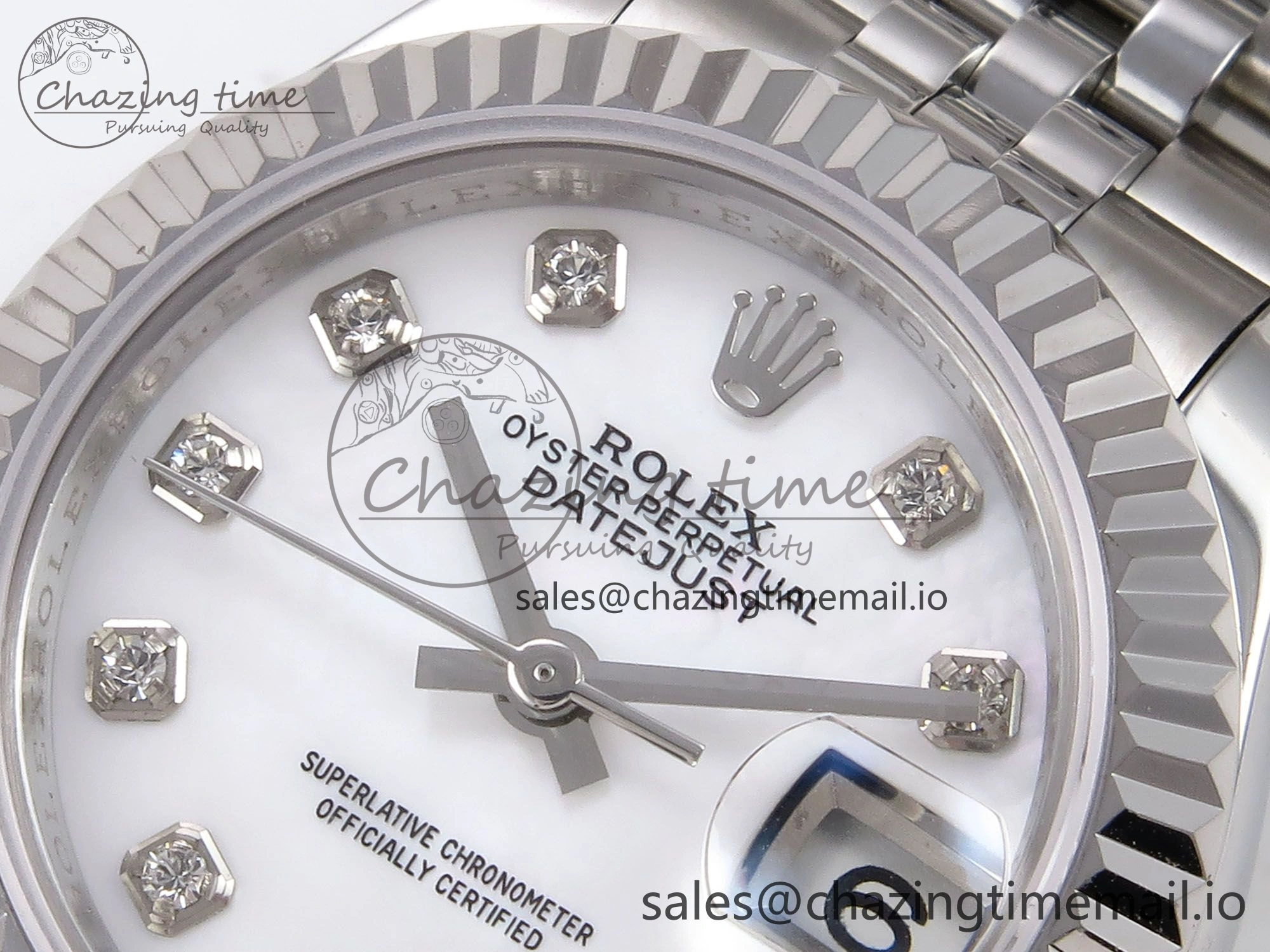 ZipUp DateJust 28MM 279174 SS GMF 1:1 Best Edition 904L Steel White Diamonds Dial on Jubilee Bracelet A 1139