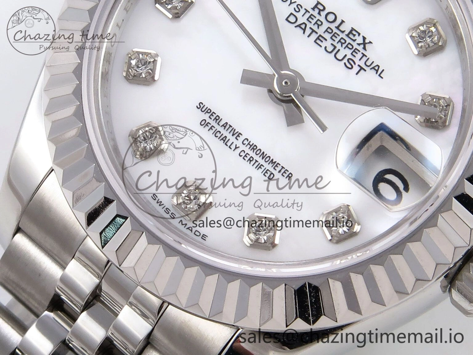 ZipUp DateJust 28MM 279174 SS GMF 1:1 Best Edition 904L Steel White Diamonds Dial on Jubilee Bracelet A 1139