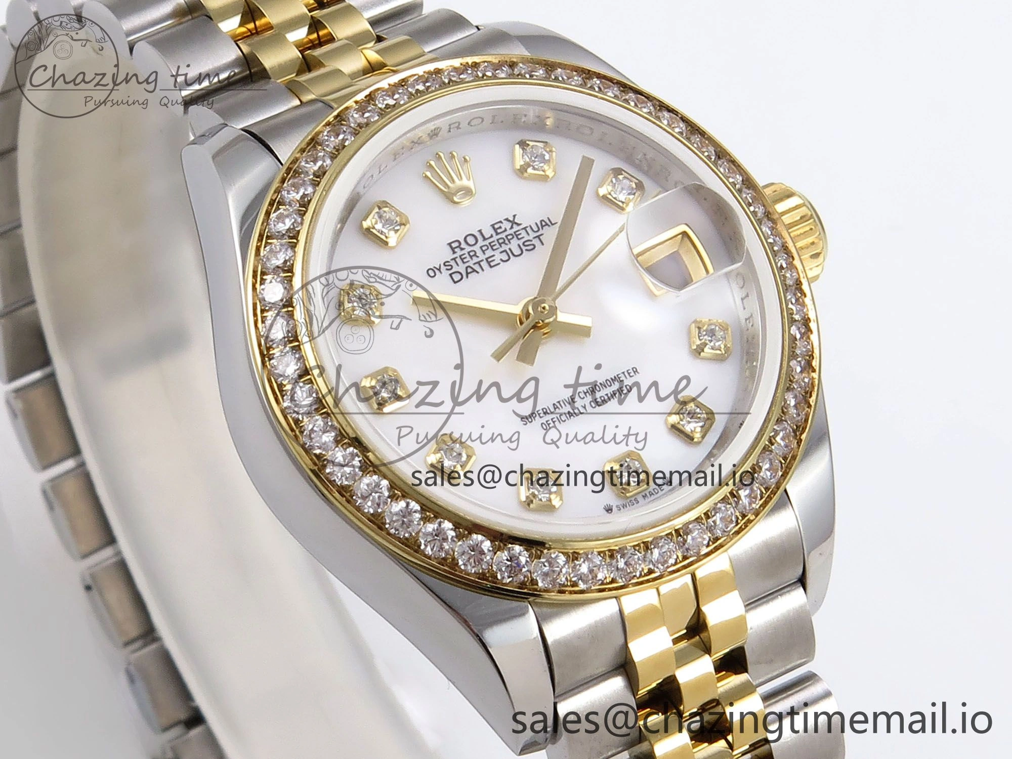 Minimalist DateJust 28MM 279383RBR SS YG GMF 1:1 Best Edition 904L Steel White MOP Diamonds Dial on Jubilee Bracelet A 10059