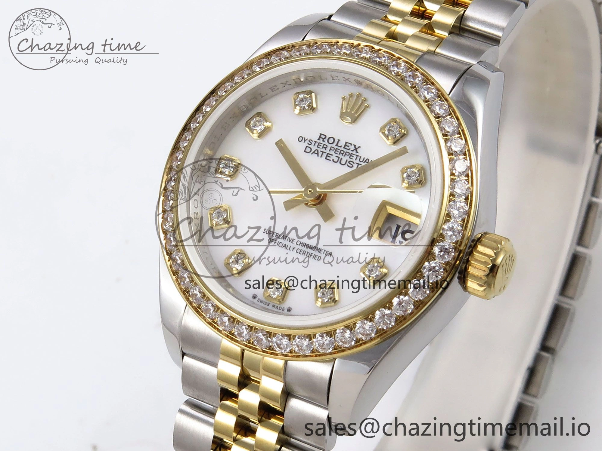 Minimalist DateJust 28MM 279383RBR SS YG GMF 1:1 Best Edition 904L Steel White MOP Diamonds Dial on Jubilee Bracelet A 10059