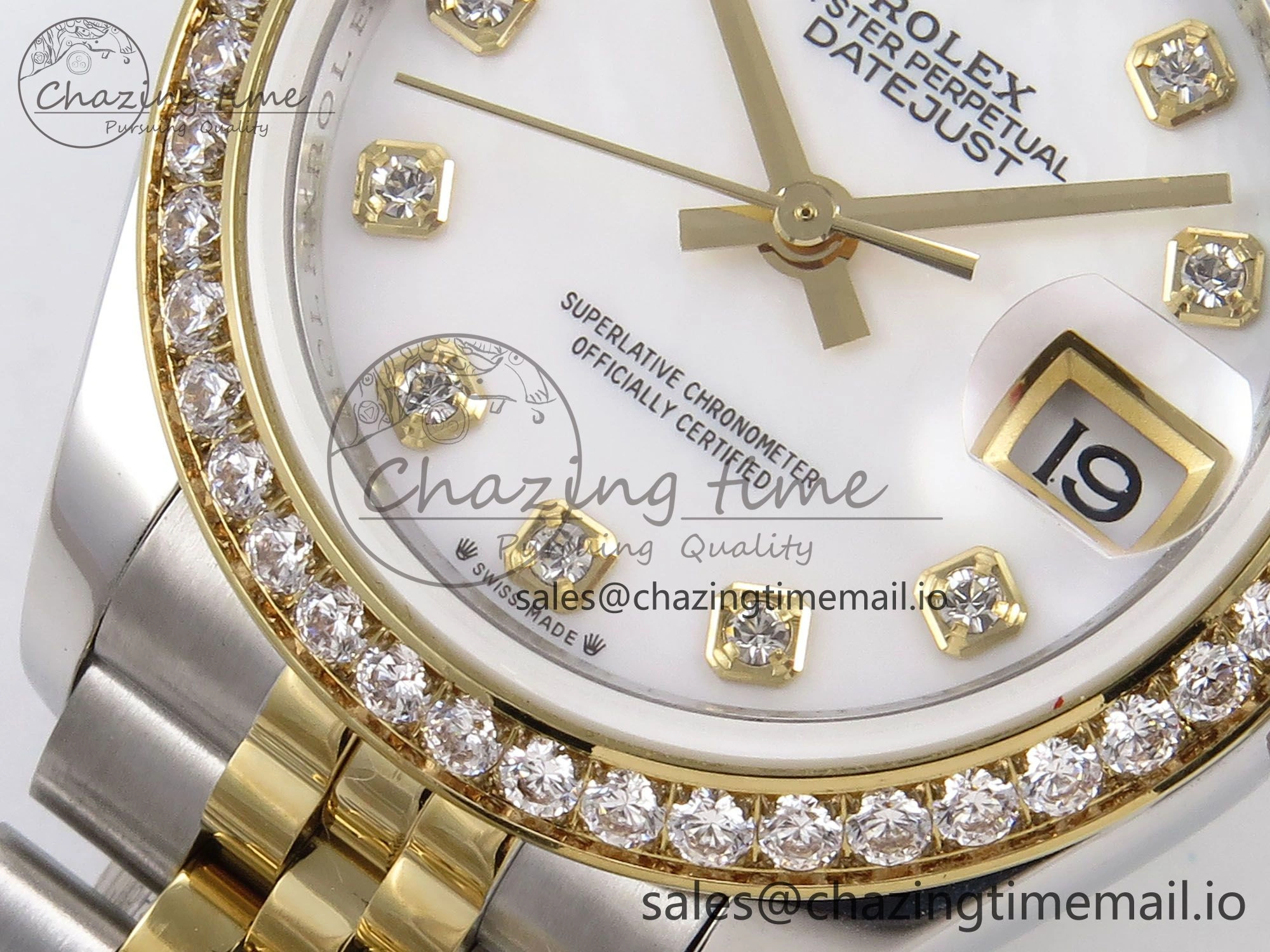 Minimalist DateJust 28MM 279383RBR SS YG GMF 1:1 Best Edition 904L Steel White MOP Diamonds Dial on Jubilee Bracelet A 10059
