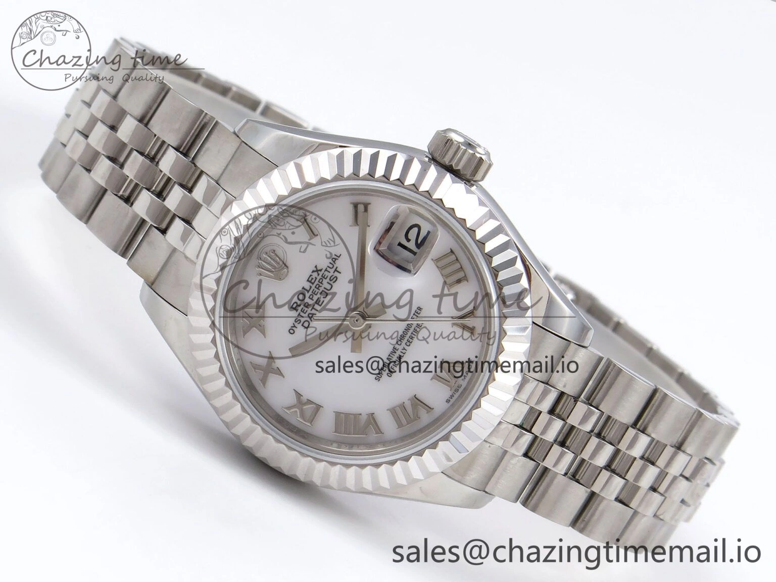Affordable DateJust 28MM SS GMF 1:1 Best Edition 904L Steel White Roman Dial on Jubilee Bracelet A 10080
