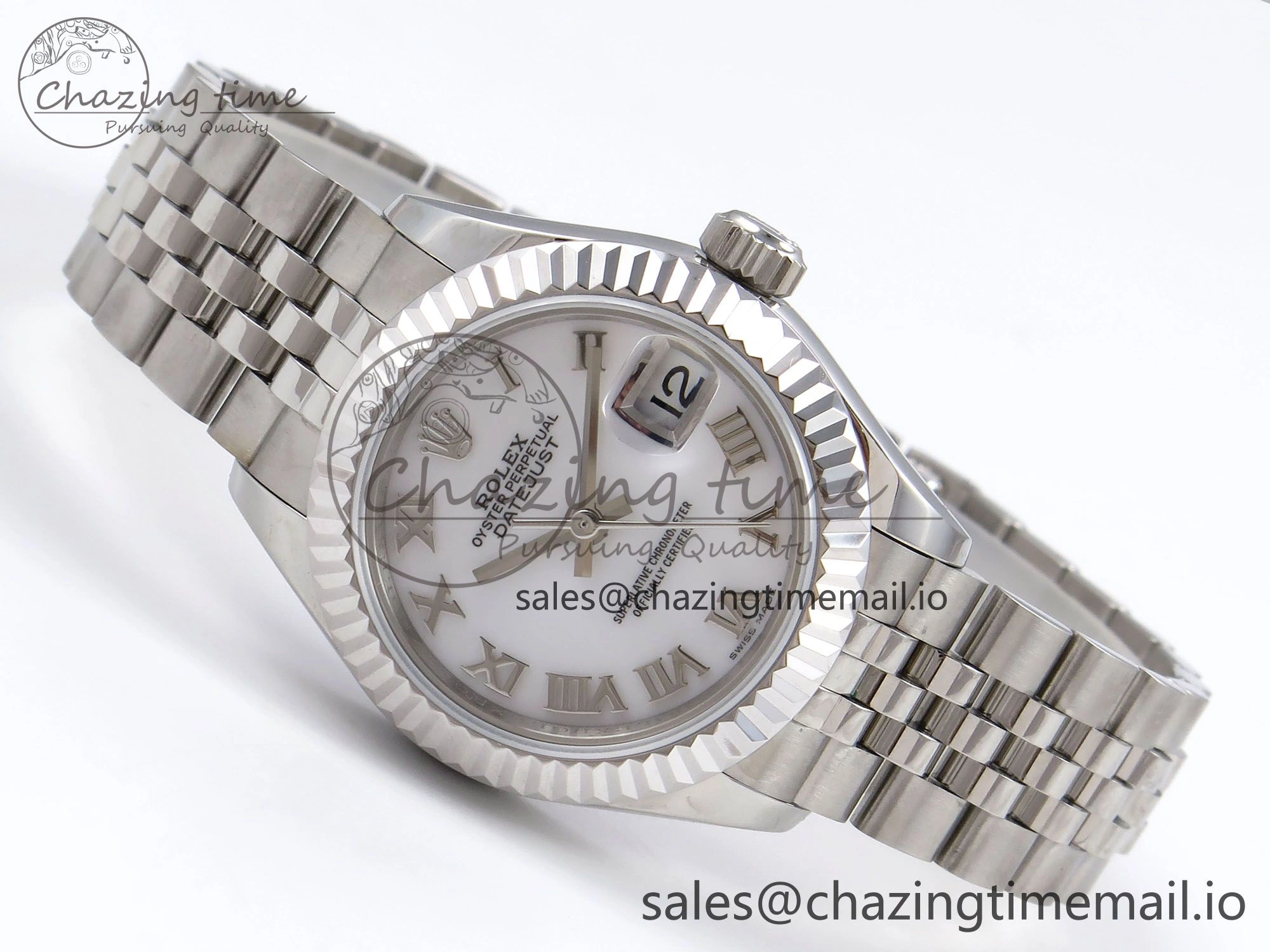 Affordable DateJust 28MM SS GMF 1:1 Best Edition 904L Steel White Roman Dial on Jubilee Bracelet A 10080