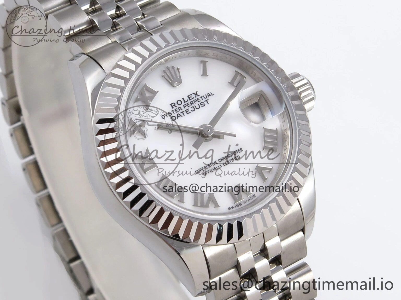 Affordable DateJust 28MM SS GMF 1:1 Best Edition 904L Steel White Roman Dial on Jubilee Bracelet A 10080