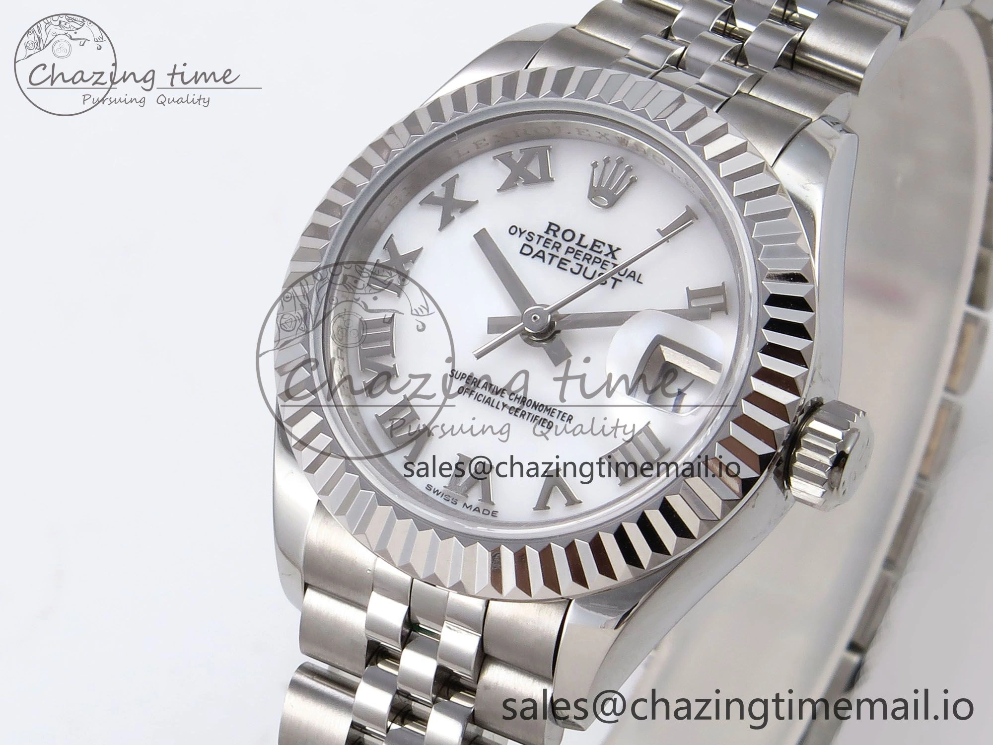 Affordable DateJust 28MM SS GMF 1:1 Best Edition 904L Steel White Roman Dial on Jubilee Bracelet A 10080